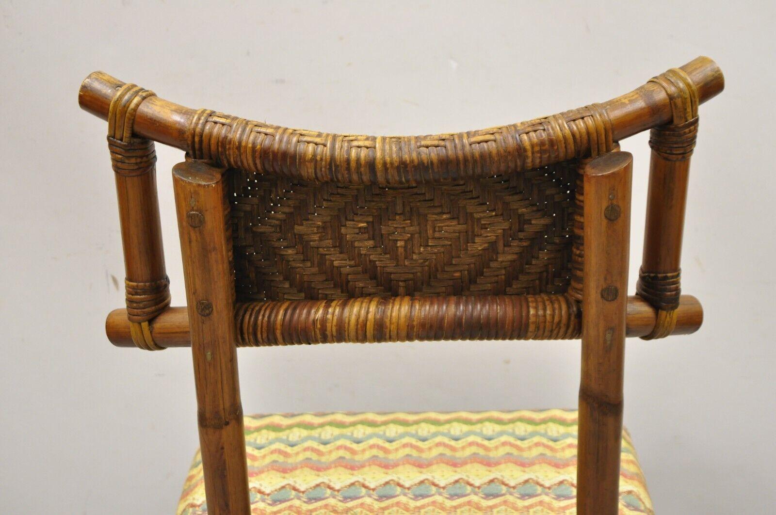 Vintage Bentwood Bamboo Rattan Tiki Hollywood Regency Dining Chairs, Set of 4 6