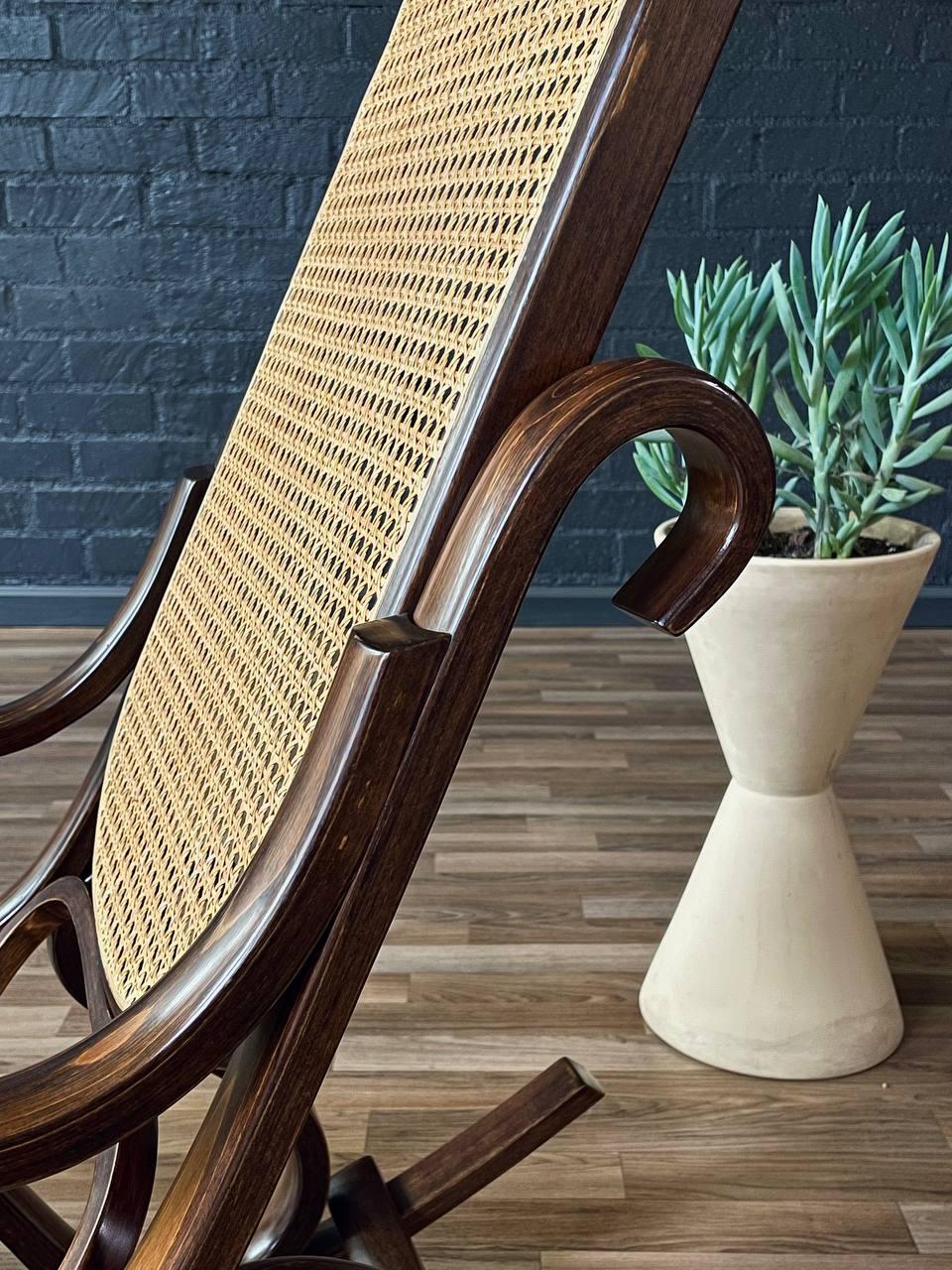 Vintage Bentwood & Cane Rocking Chair 4