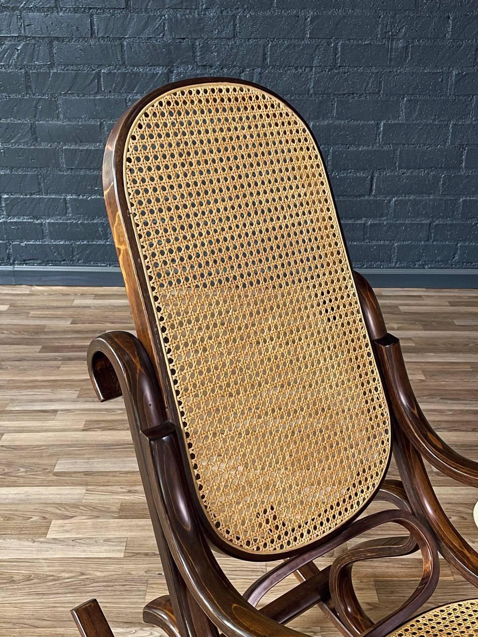 Vintage Bentwood & Cane Rocking Chair 1