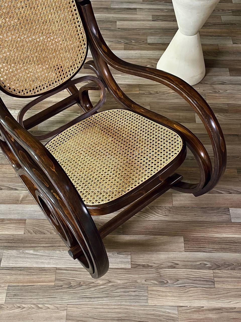 Vintage Bentwood & Cane Rocking Chair 2