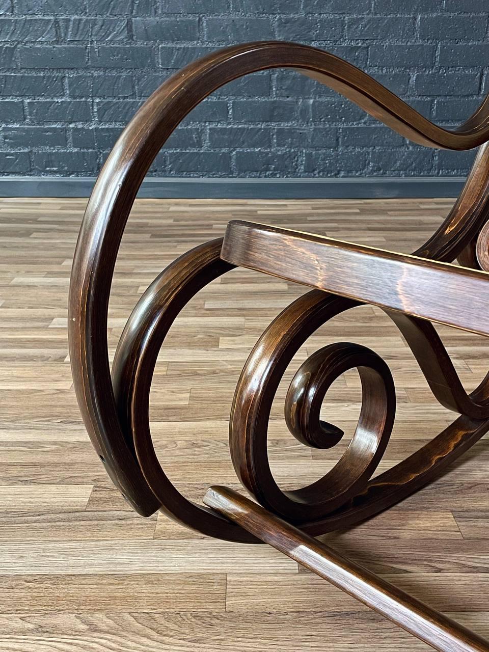 Vintage Bentwood & Cane Rocking Chair 3