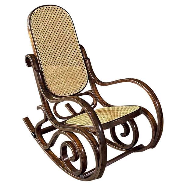 Vintage Bentwood and Cane Rocking Chair at 1stDibs