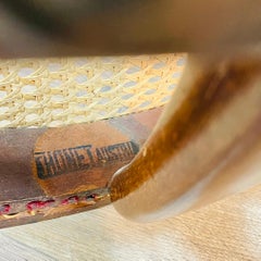 Vintage Bentwood + Cane Swivel Stool by Thonet, 1920s