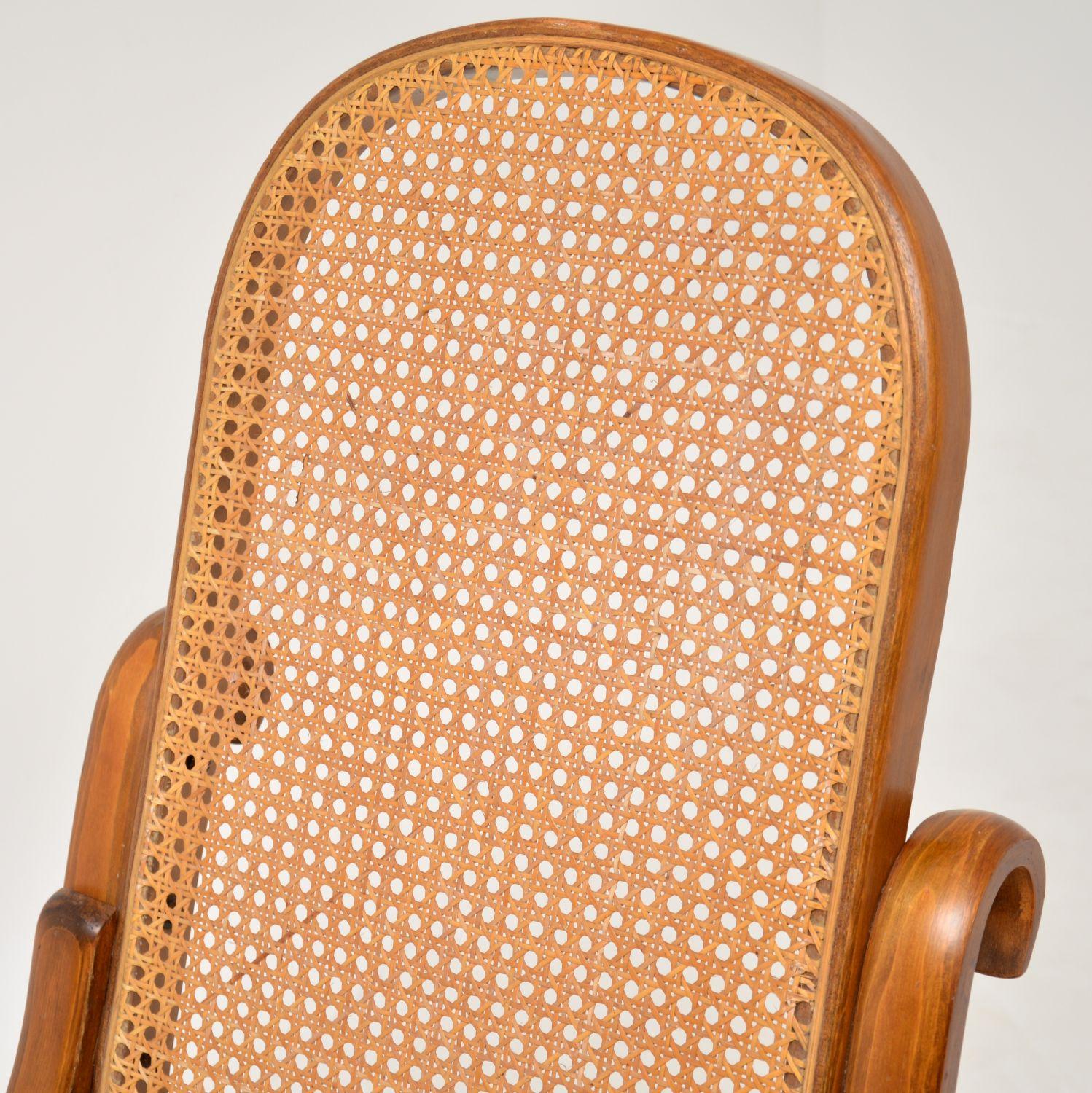 Czech Vintage Bentwood & Cane Thonet Rocking Chair
