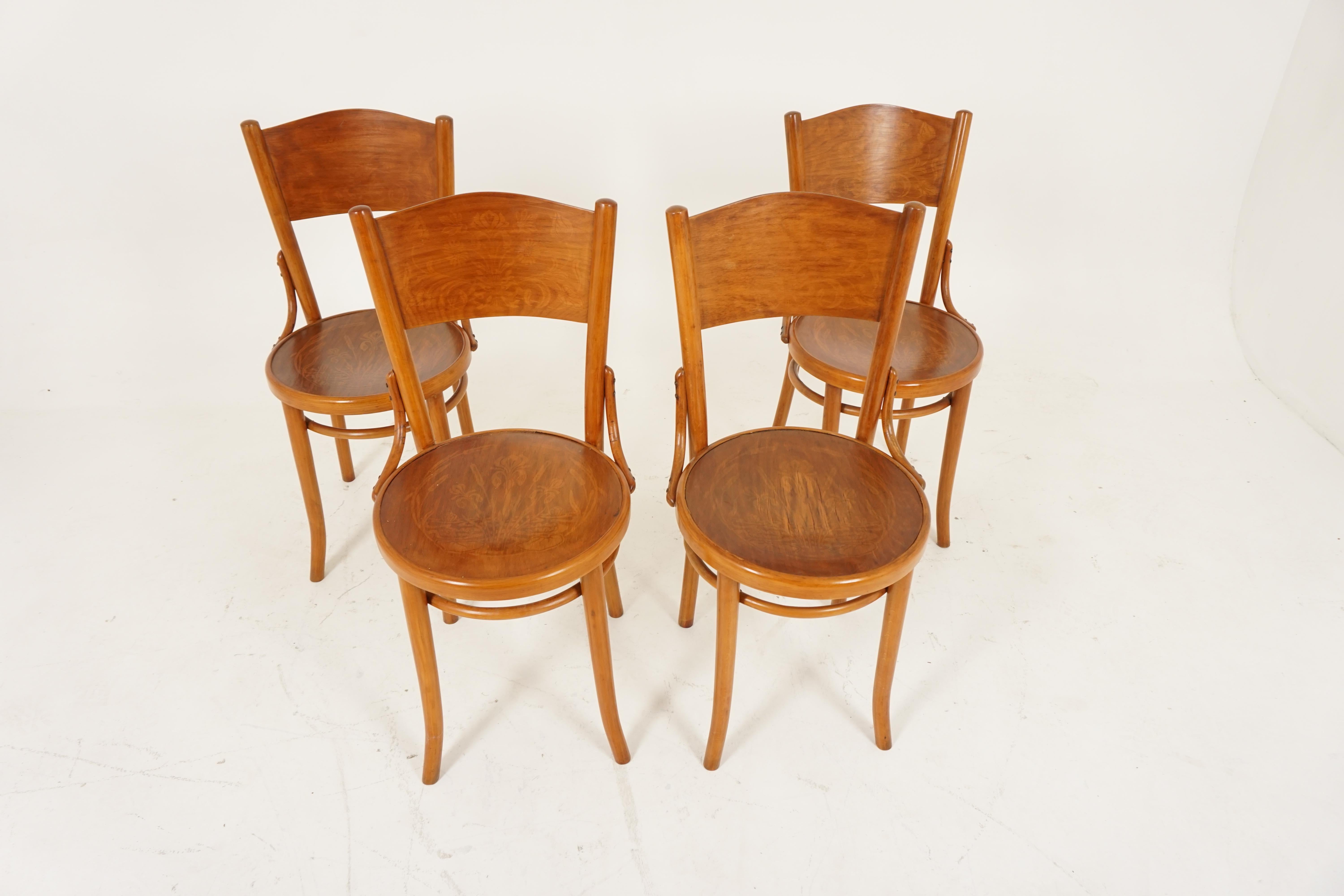 Vintage bentwood chairs, set of 4, 
