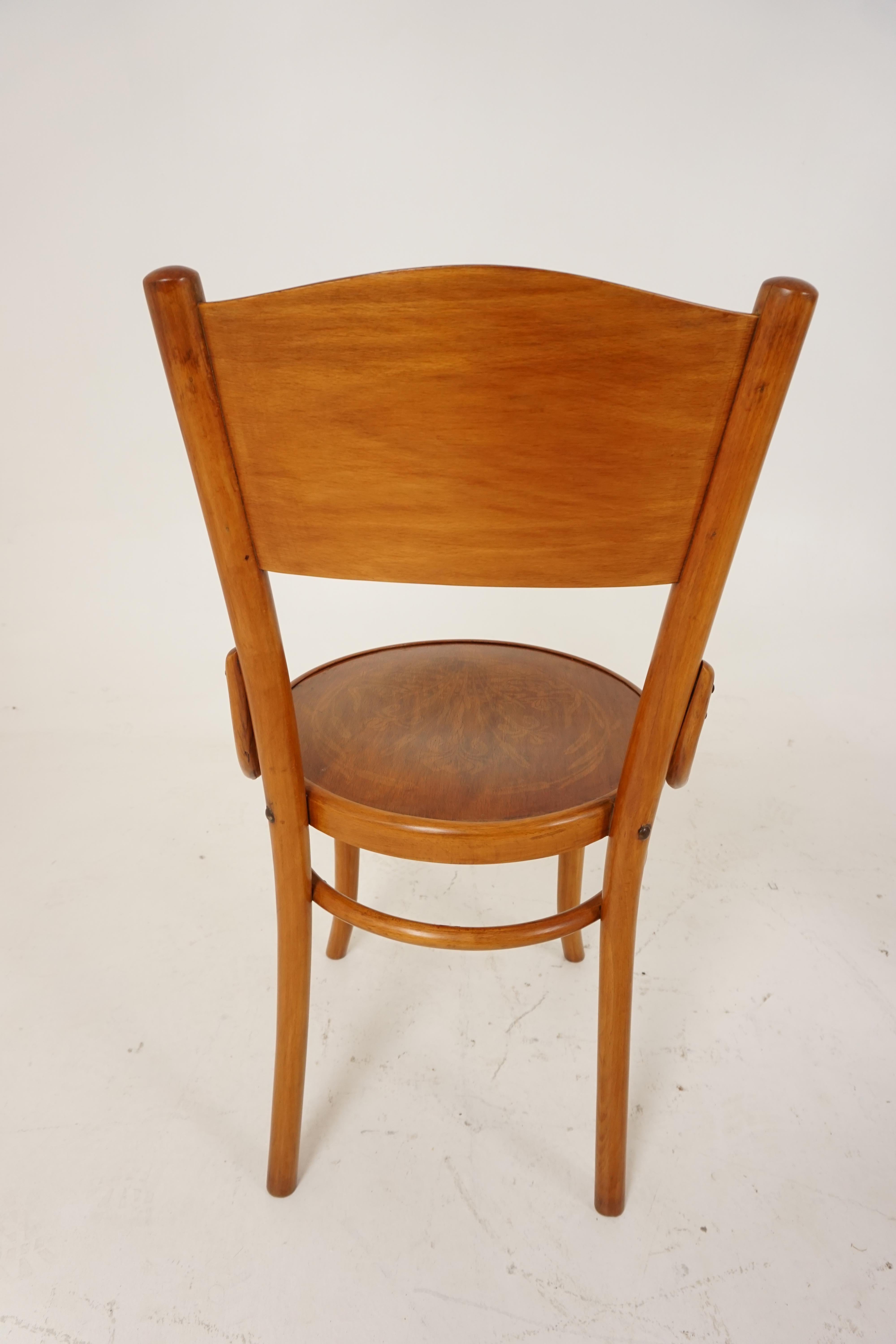 Beech Vintage Bentwood Chairs, Set of 4, 