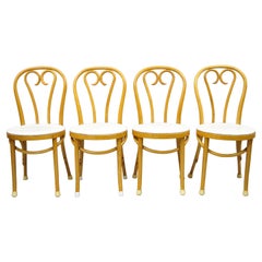 GAR Romania - Ensemble de 4 chaises de salle à manger bistro vintage en bois cintré Thonet pour café