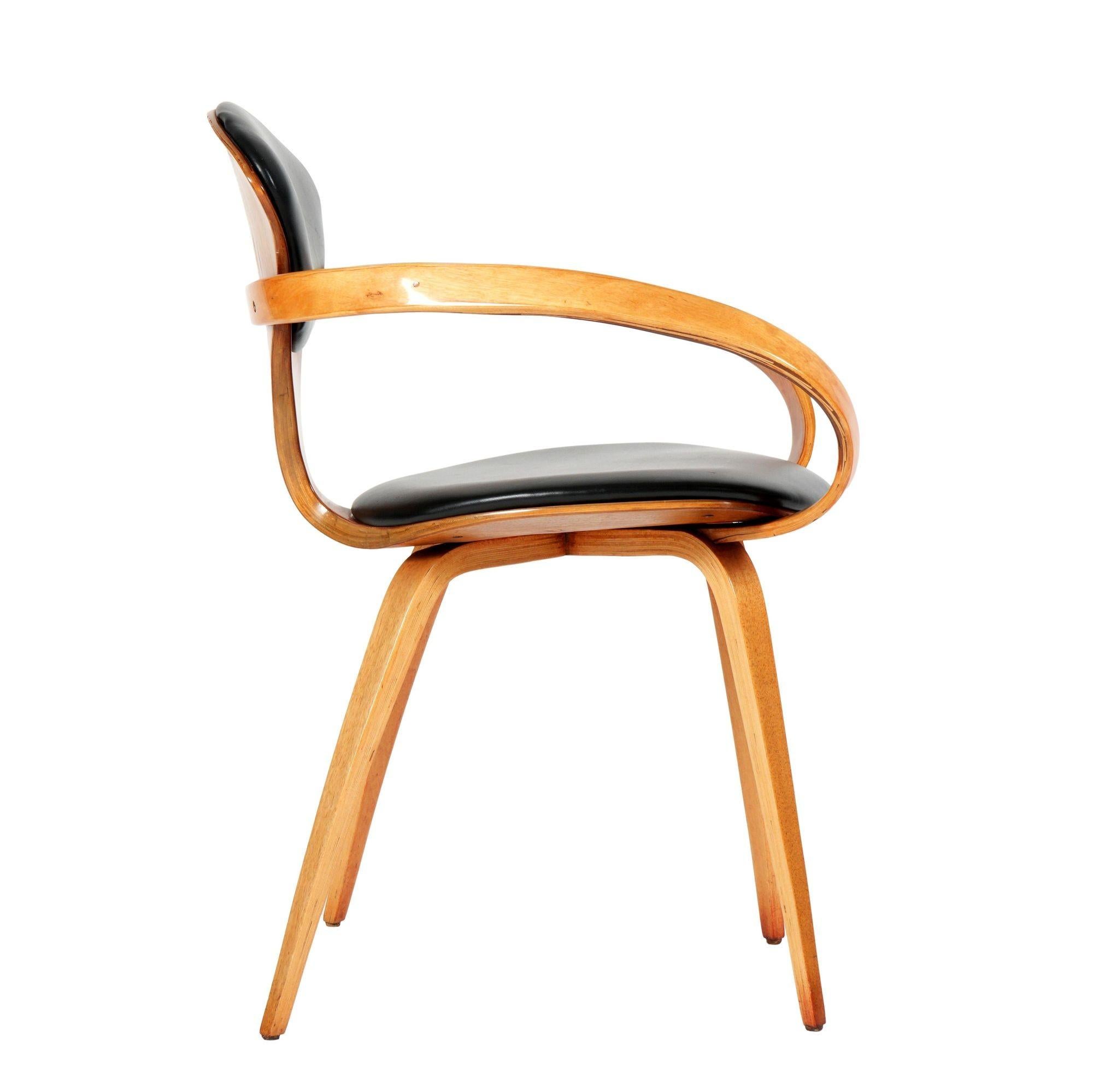 Vintage-Stuhl „Pretzel“ aus Bugholz und Leder von Norman Cherner im Zustand „Gut“ im Angebot in Los Angeles, CA