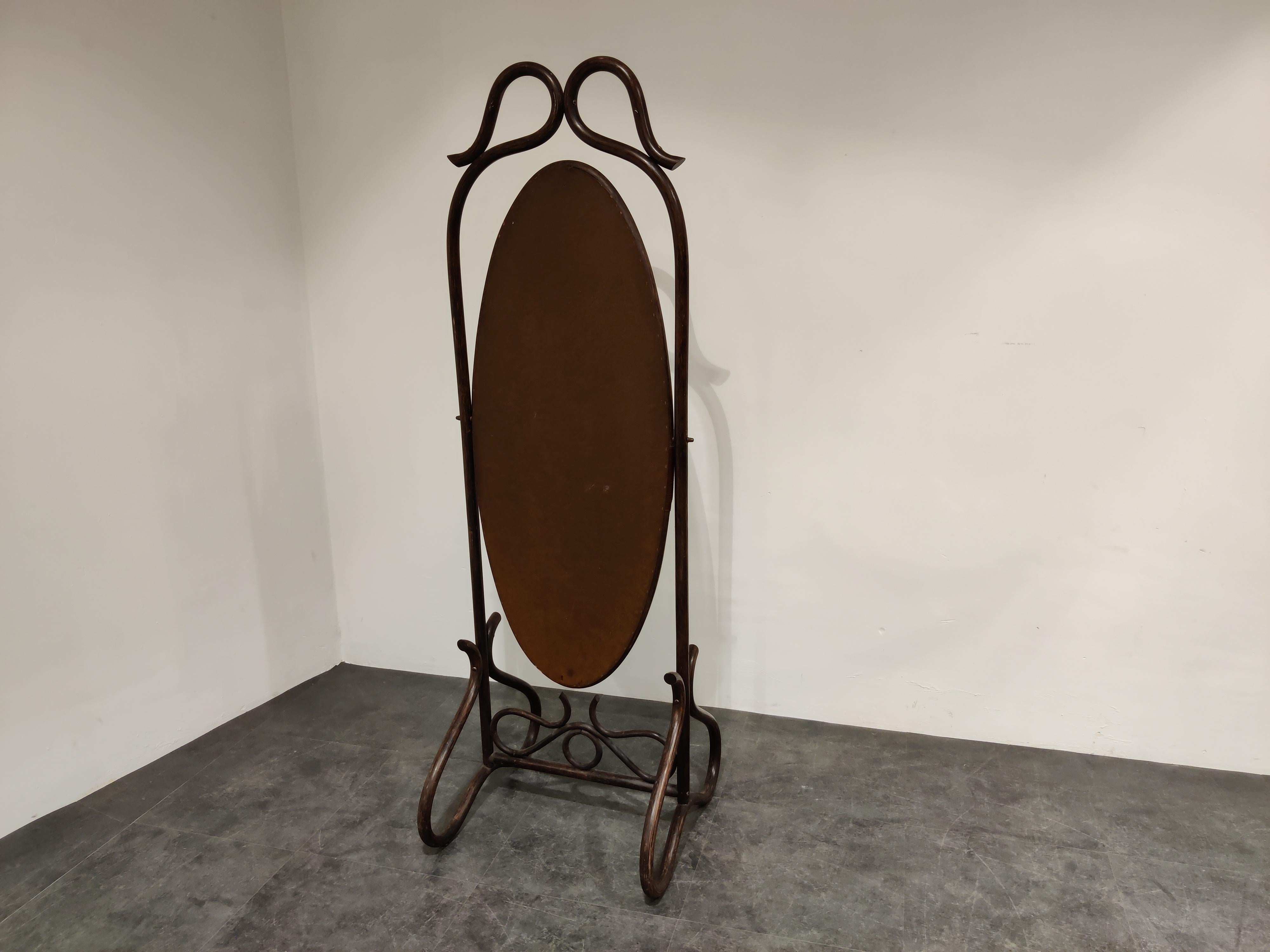 Vintage-Spiegel aus Bugholz, 1960er Jahre (Mitte des 20. Jahrhunderts) im Angebot