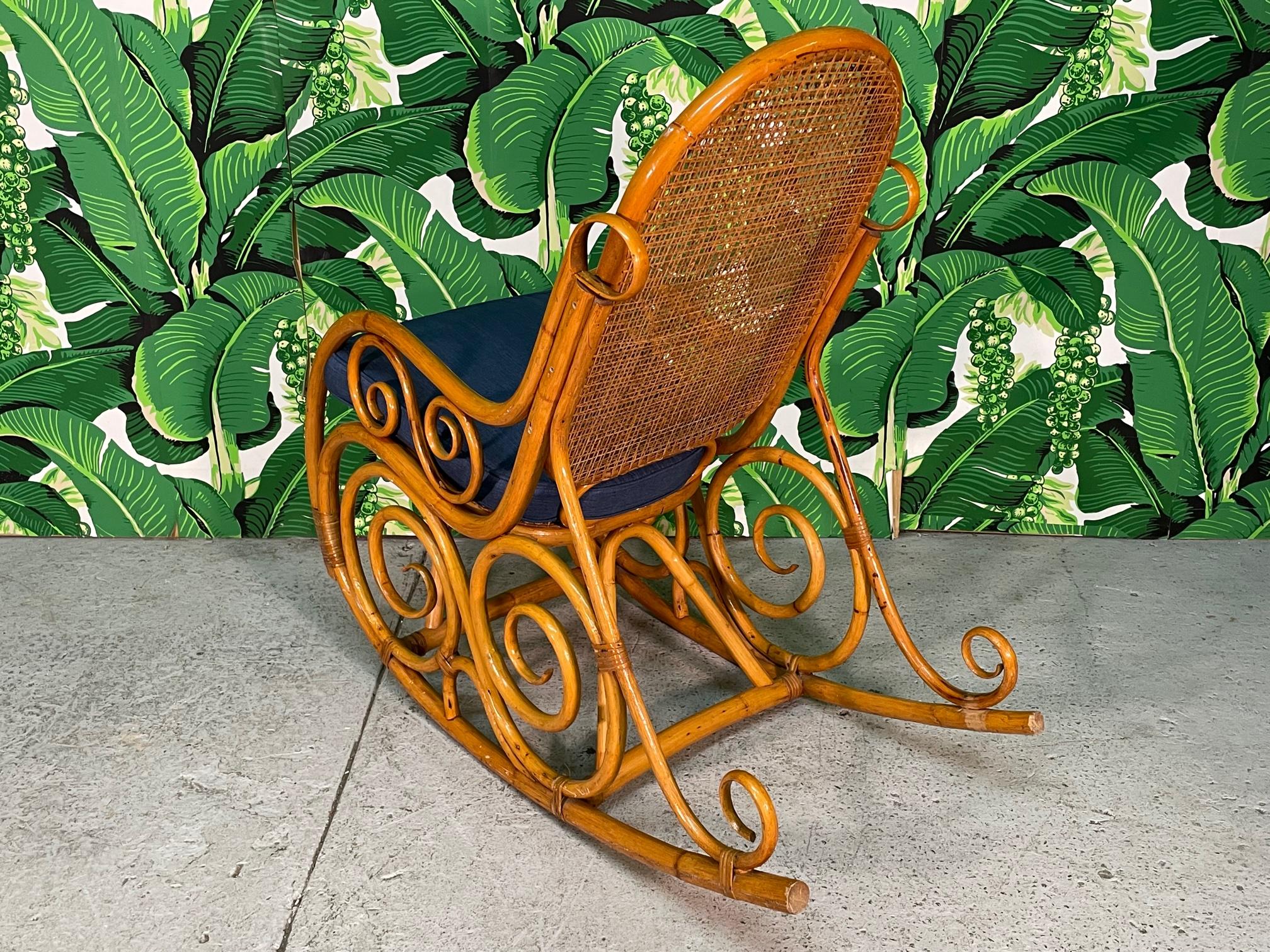 cane rocking chair vintage