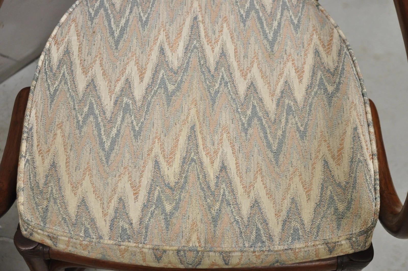 Vintage Bentwood Rattan Hollywood Regency Fan Back Dining Chairs - Set of 4 in vendita 3