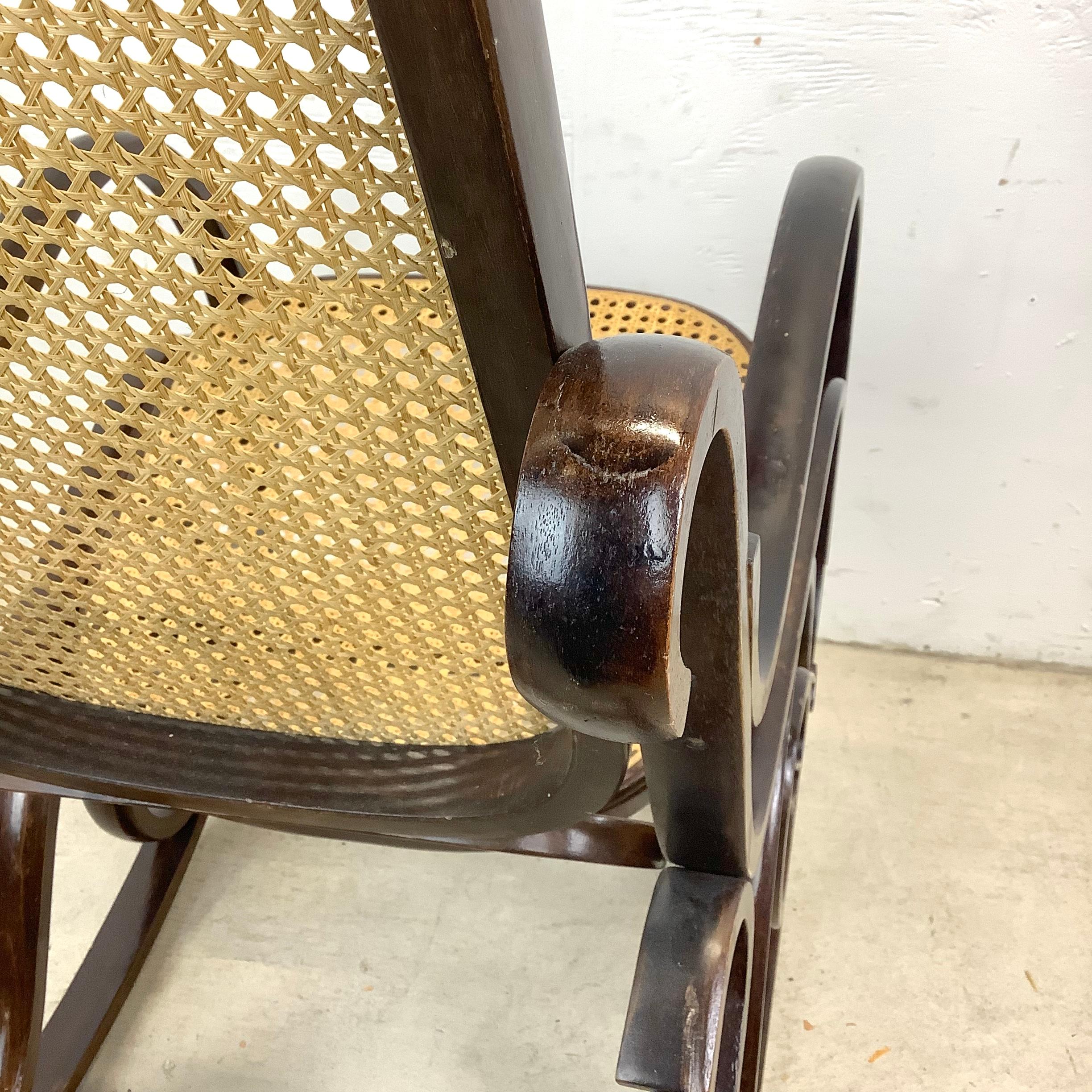 Vintage Bentwood Rocking Chair after Michael Thonet For Sale 5