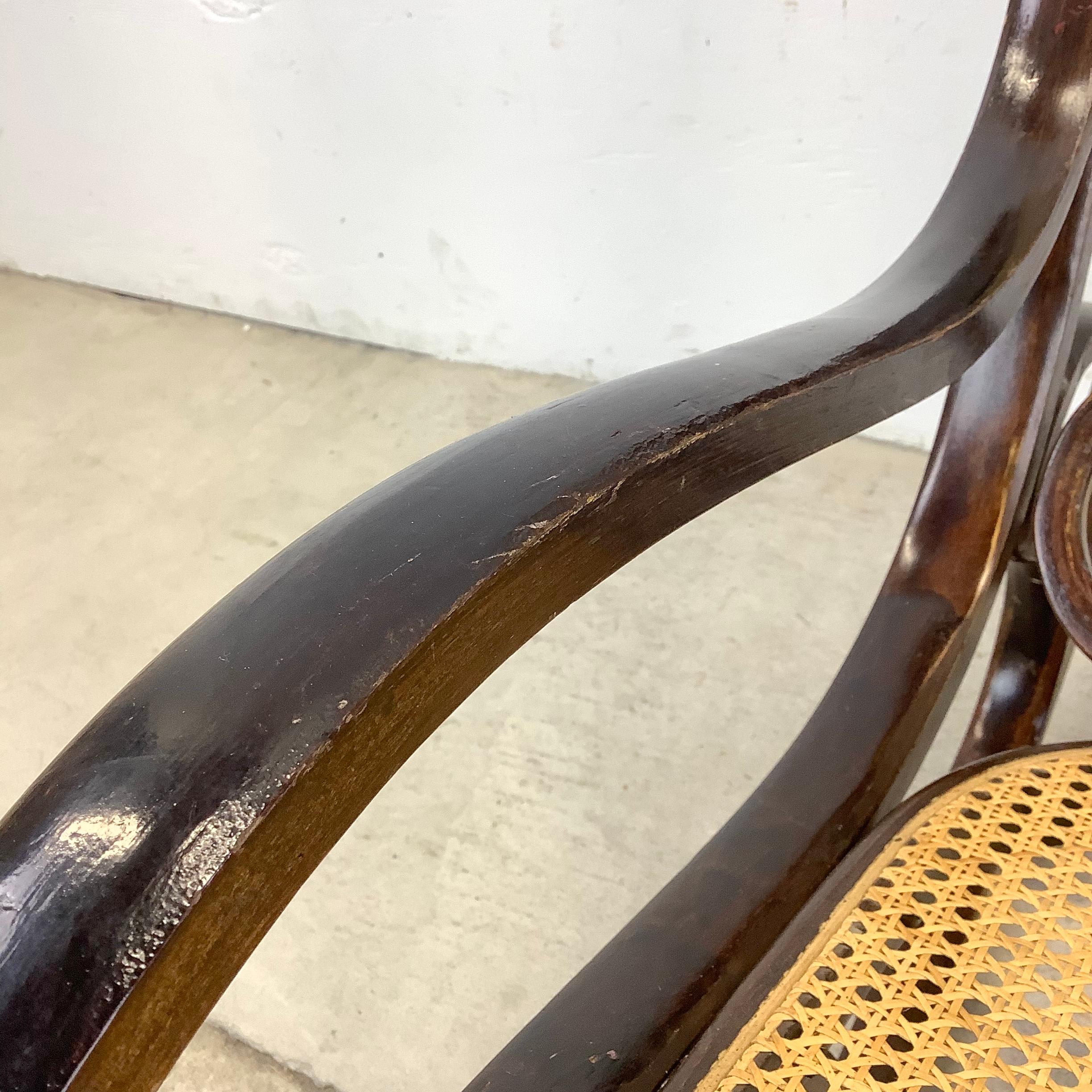 Vintage Bentwood Rocking Chair after Michael Thonet For Sale 10