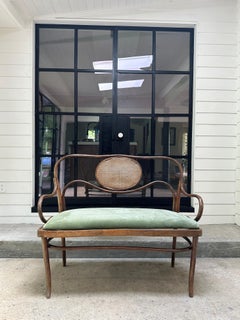 Vintage bentwood settee bench in the style of Thonet. Circa 1940s