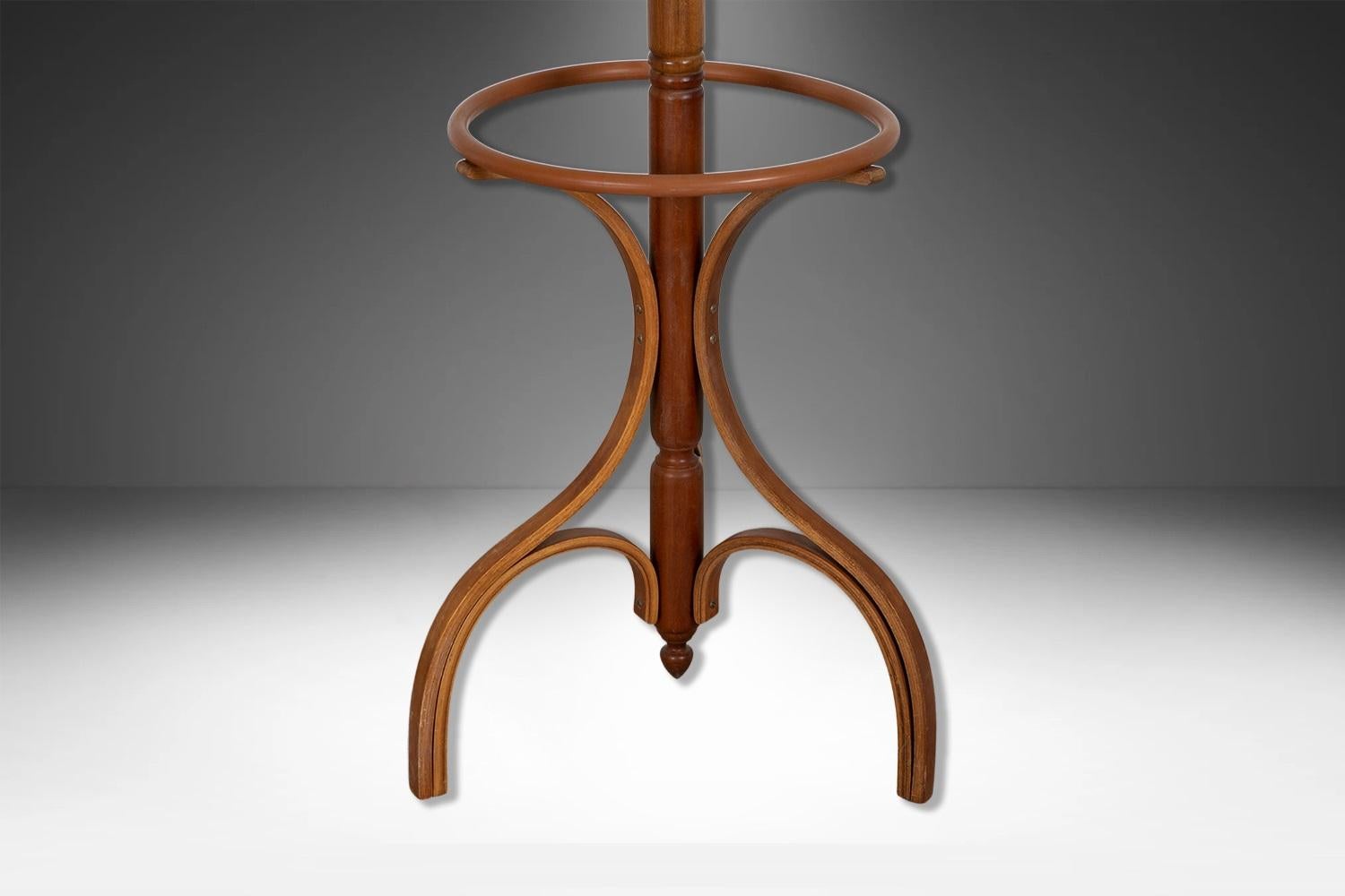 Mid-Century Modern Vintage Bentwood Thonet Style Coat Hat Rack Hall Tree For Sale