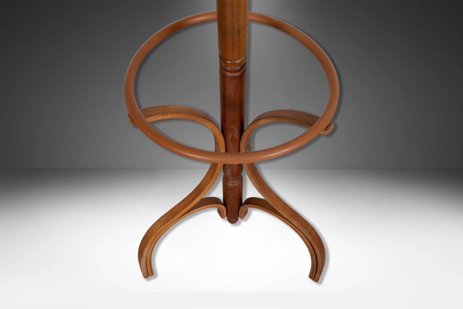 American Vintage Bentwood Thonet Style Coat Hat Rack Hall Tree For Sale
