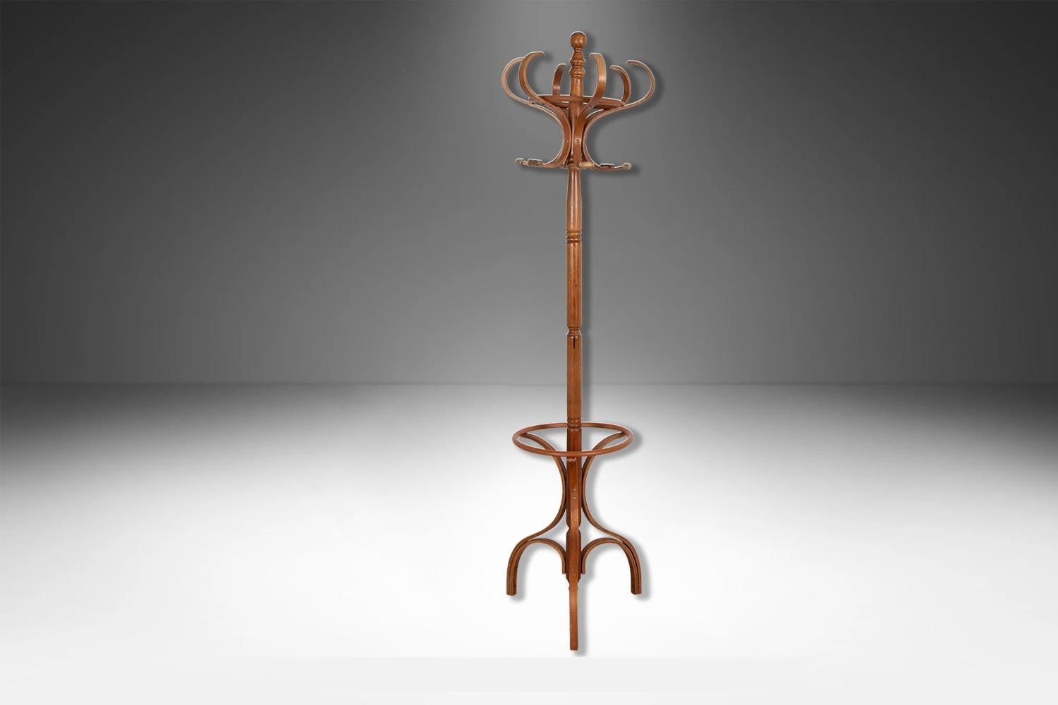 Vintage Bentwood Thonet Style Coat Hat Rack Hall Tree For Sale 1