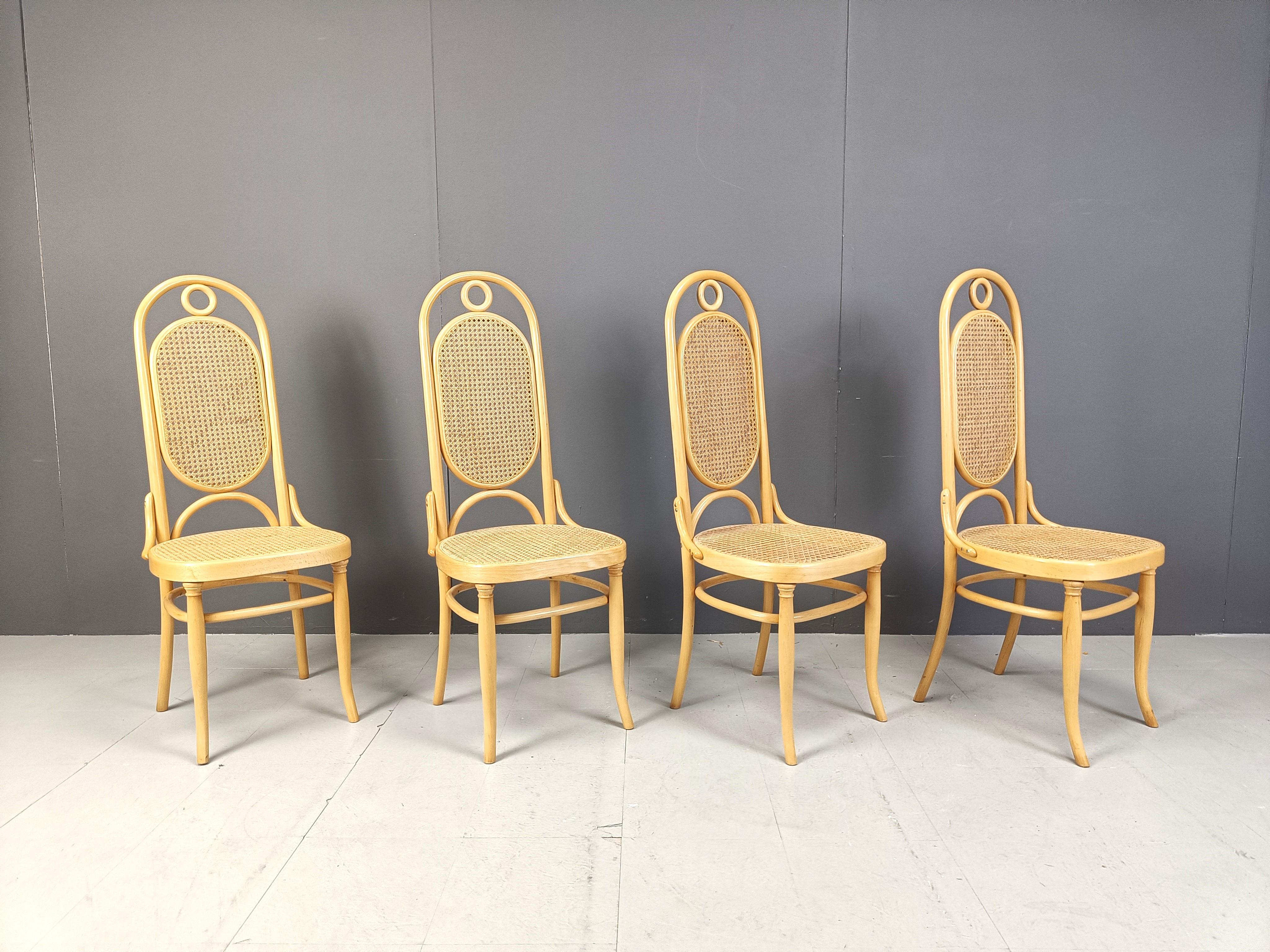 Czech Vintage bentwood Thonet style dining chairs, 1970s