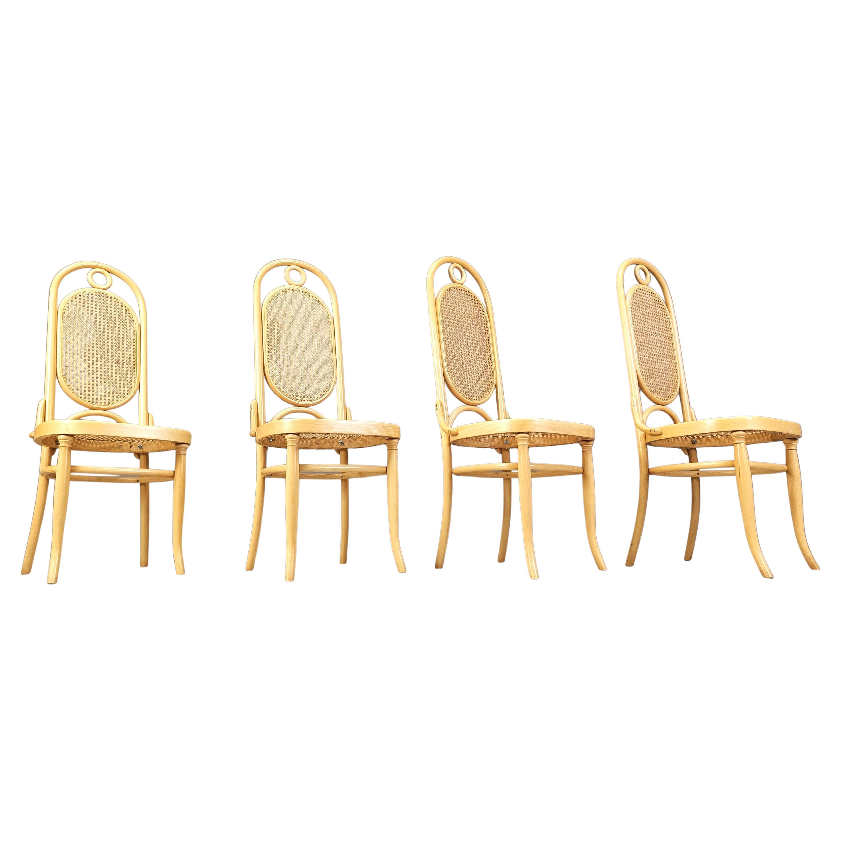 Sillas de comedor vintage de madera curvada estilo Thonet, años 70