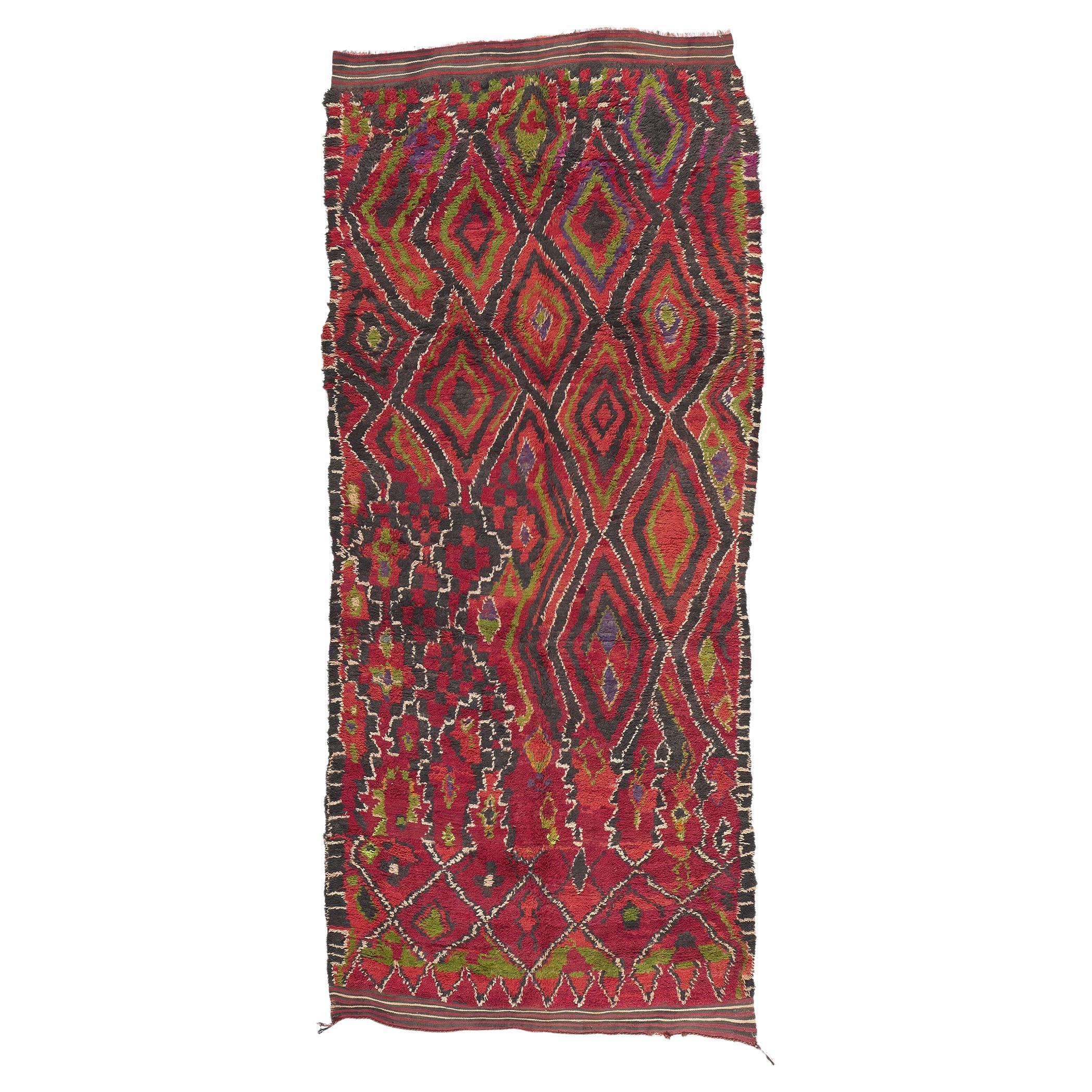 Vintage Talsint Moroccan Rug, Maximalist Style Meets Abstract Expressionism