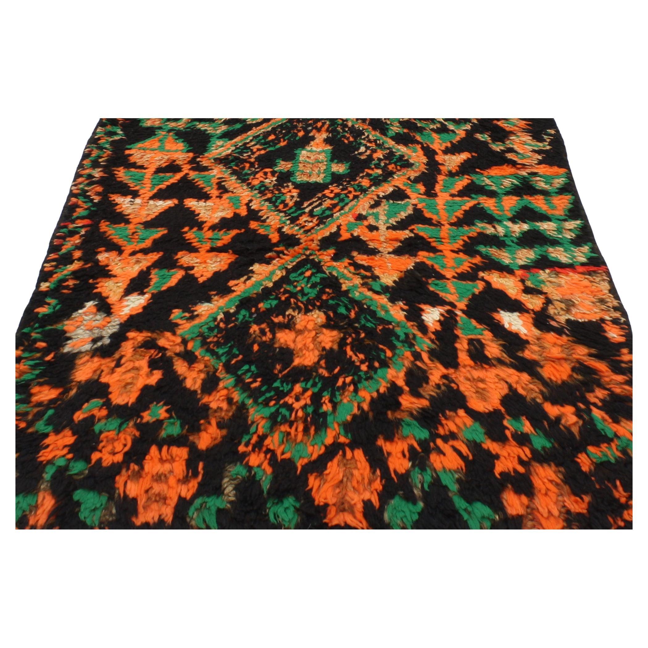 20382 Vintage Moroccan Runner with Tribal Style, 02'07 x 08'03. Bold and brilliant, this hand-knotted Talsint Moroccan rug from the Aït Bou Ichaouen is far more than a decorative treasure—it is a woven manuscript of Berber heritage and prestige.