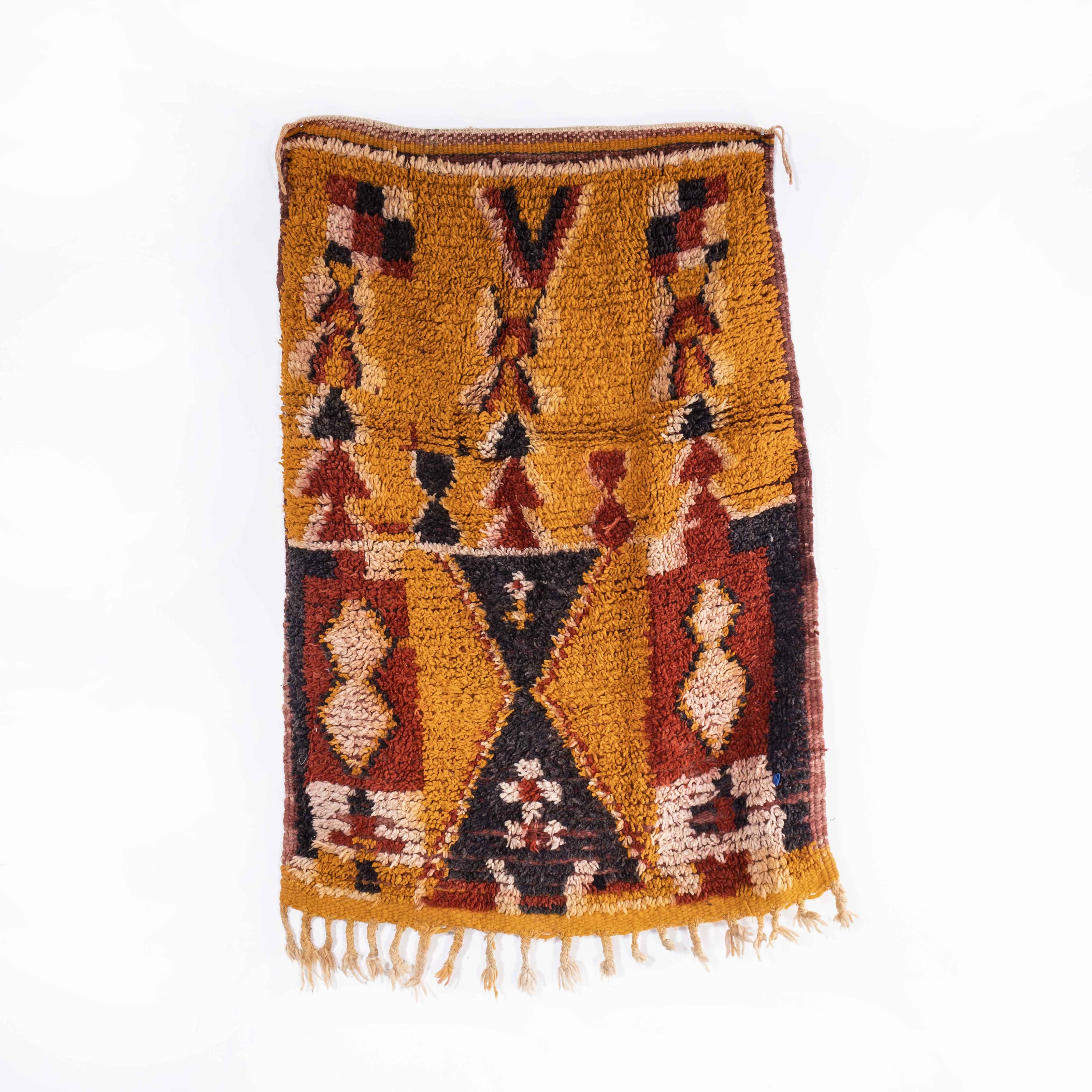 Cotone Tappeto Berbero Vintage Azilal Bold Graphic Small in vendita