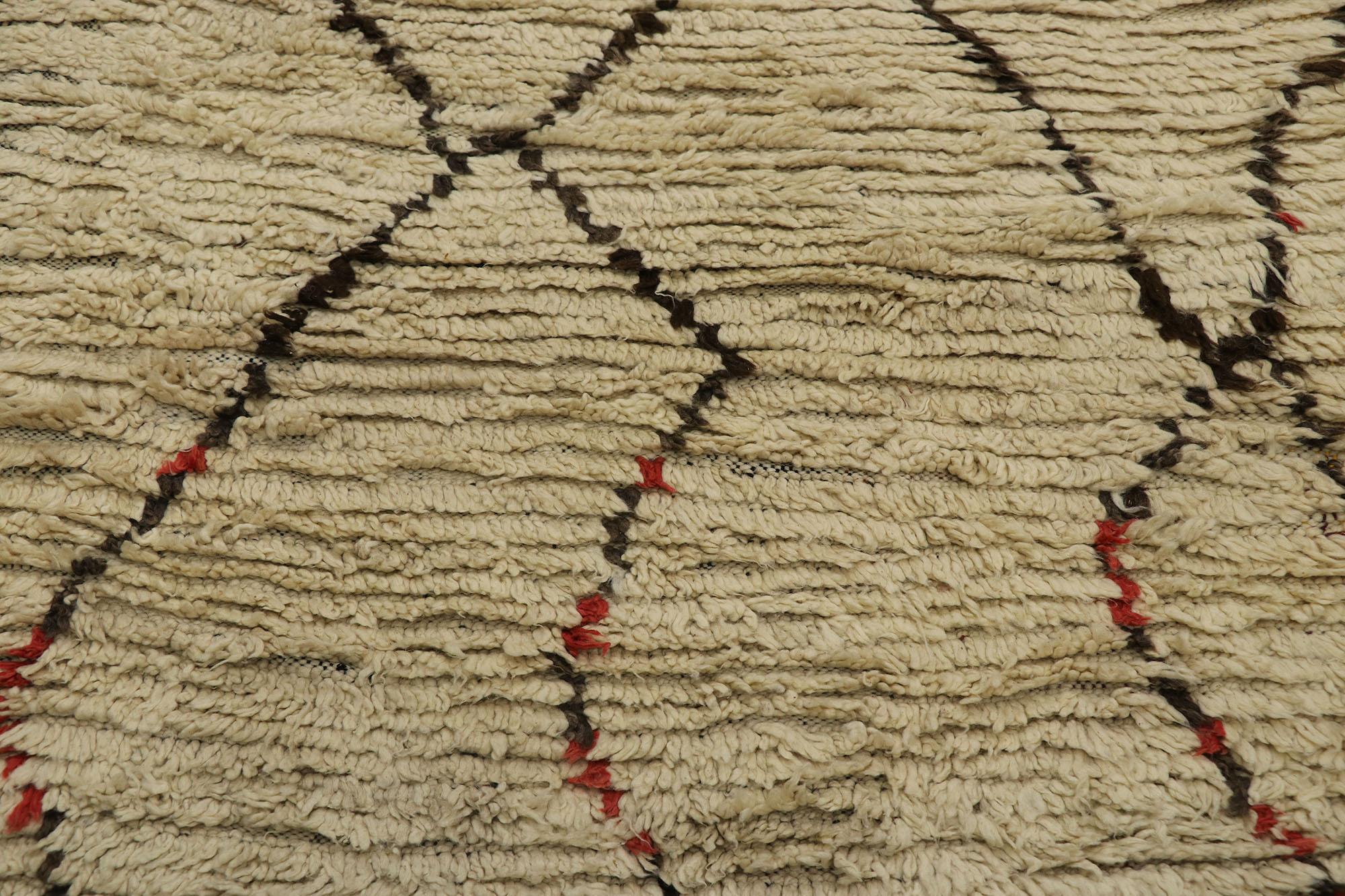 Hand-Knotted Vintage Berber Azilal Moroccan Runner with Tribal Style