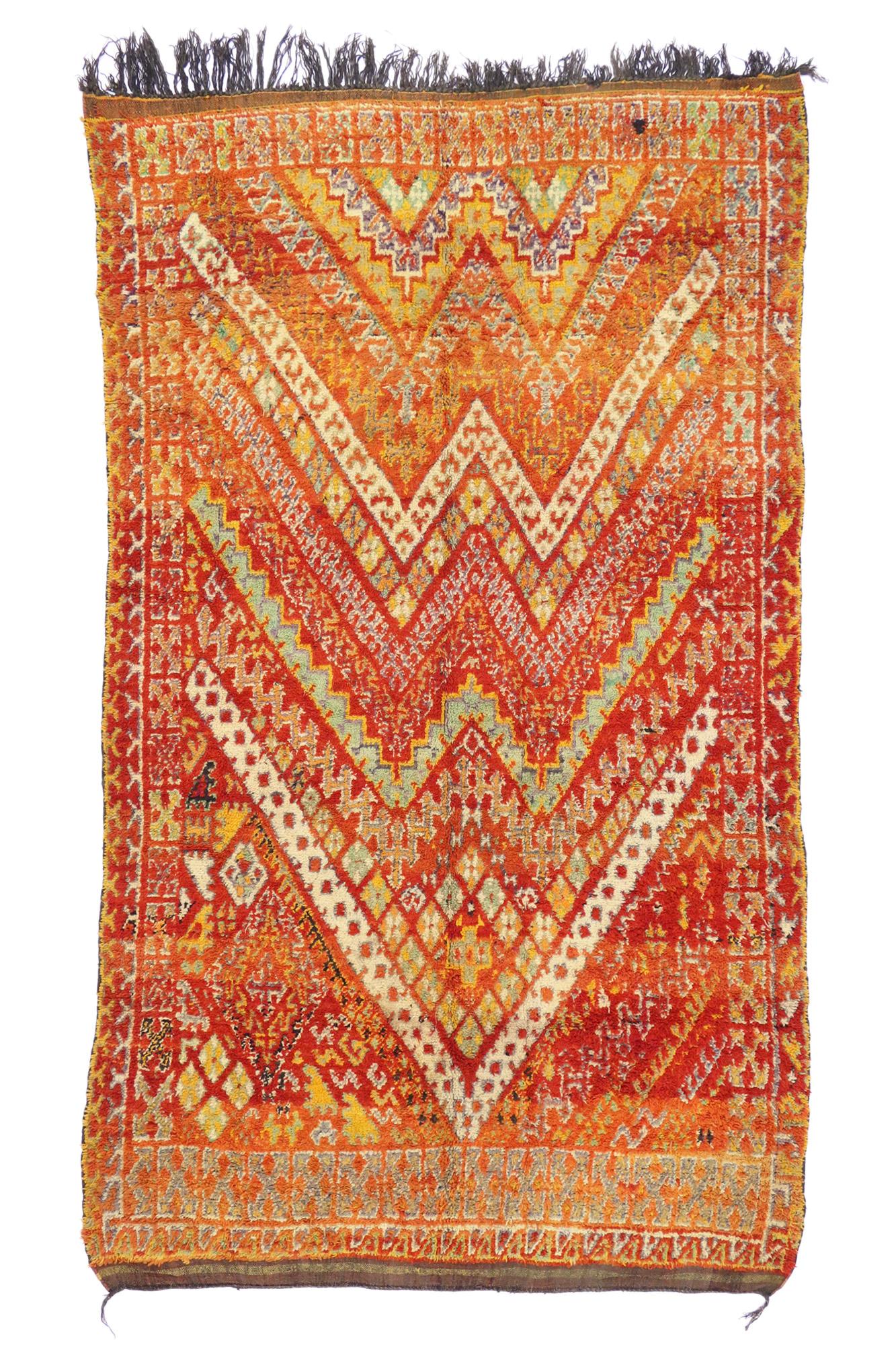 Vintage Berber Beni MGuild Moroccan Rug  For Sale 2