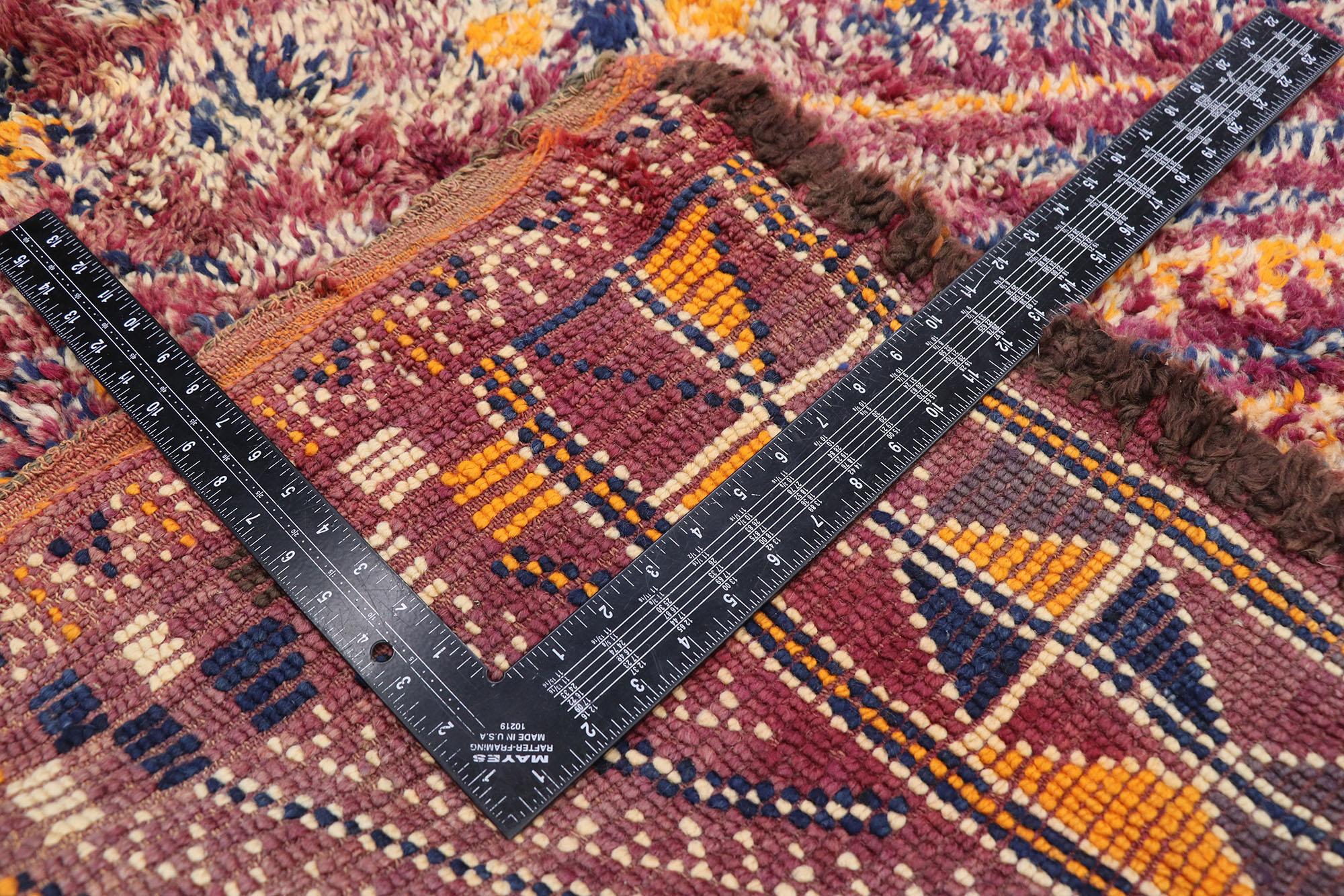 20th Century Vintage Berber Beni M'Guild Moroccan Rug with Bohemian Style For Sale