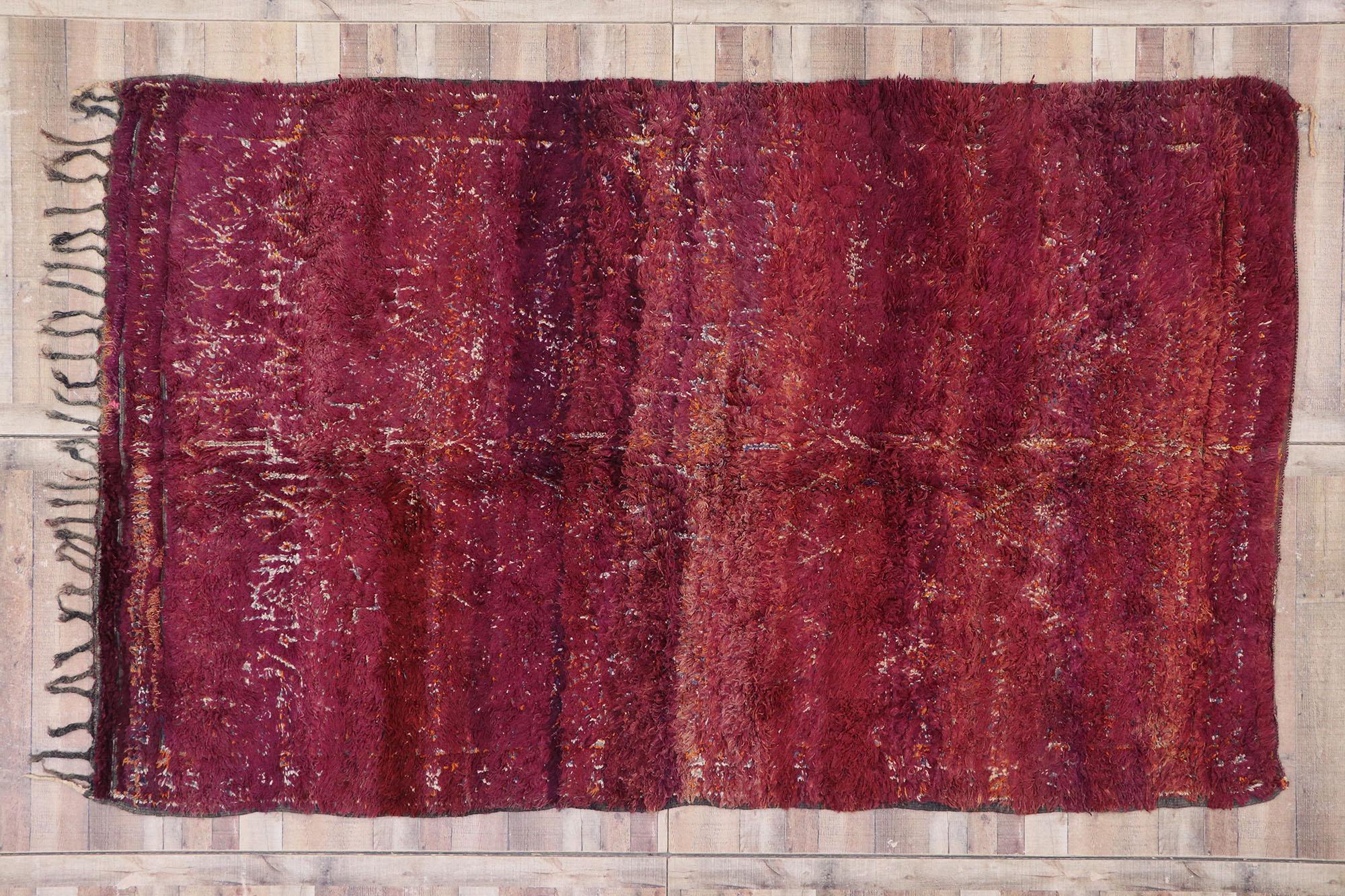 Marokkanischer Berber Beni M'Guild-Teppich im böhmischen Stil, Vintage im Angebot 1