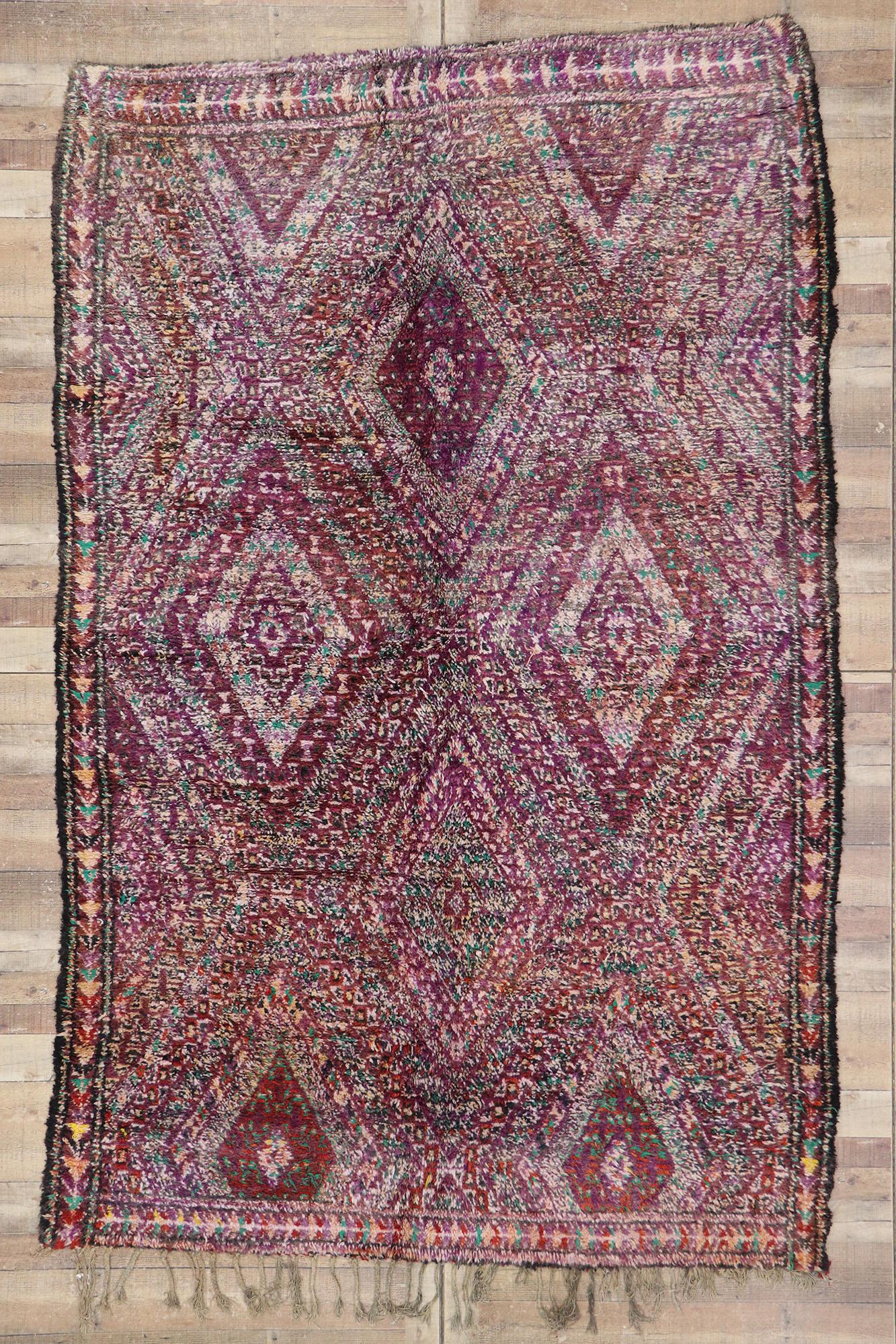 Alfombra Vintage Bereber Beni M'Guild Marroquí de Estilo Bohemio en venta 2