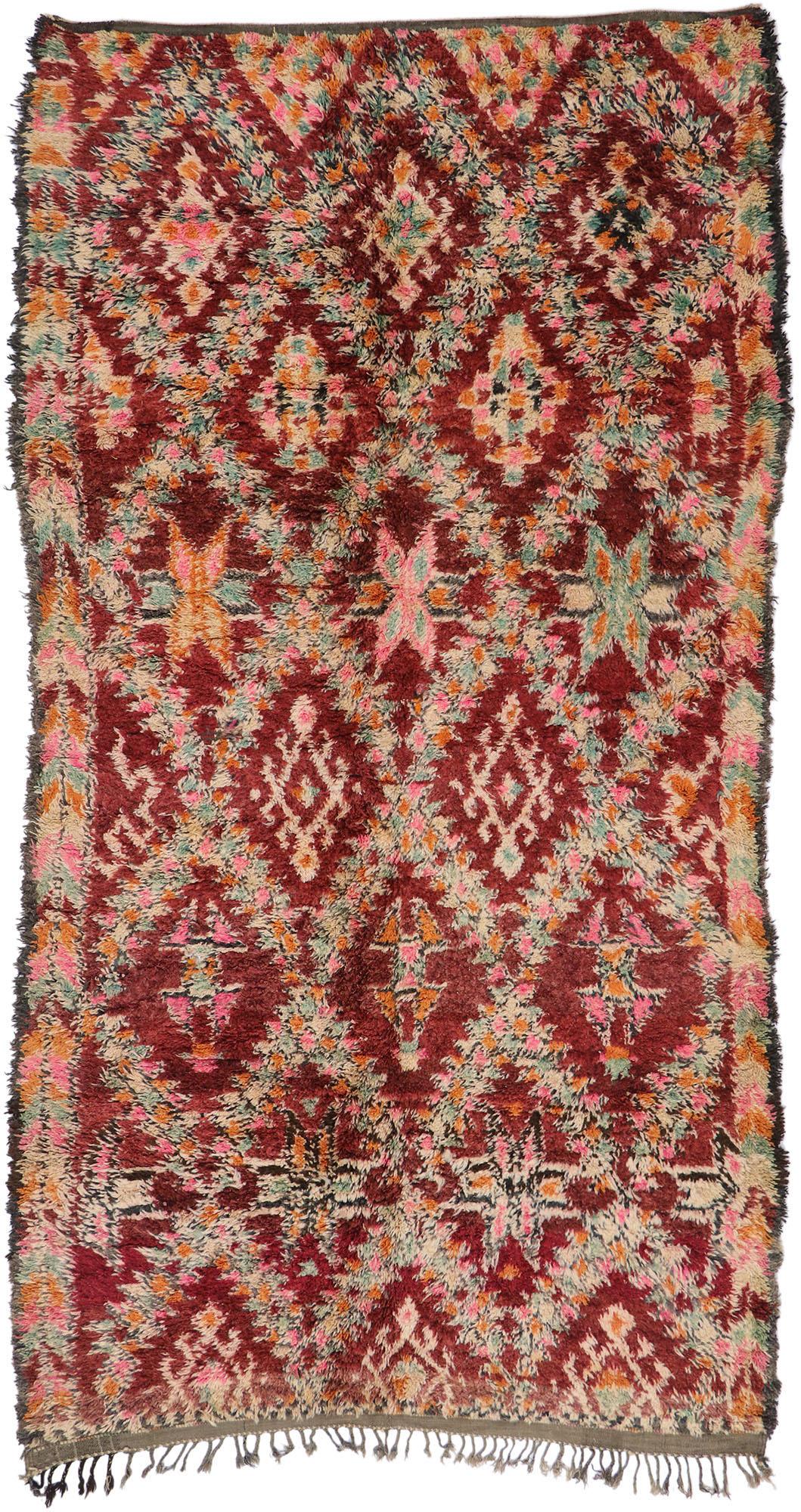 Vintage Berber Beni M'Guild Moroccan Rug with Bohemian Style For Sale 3