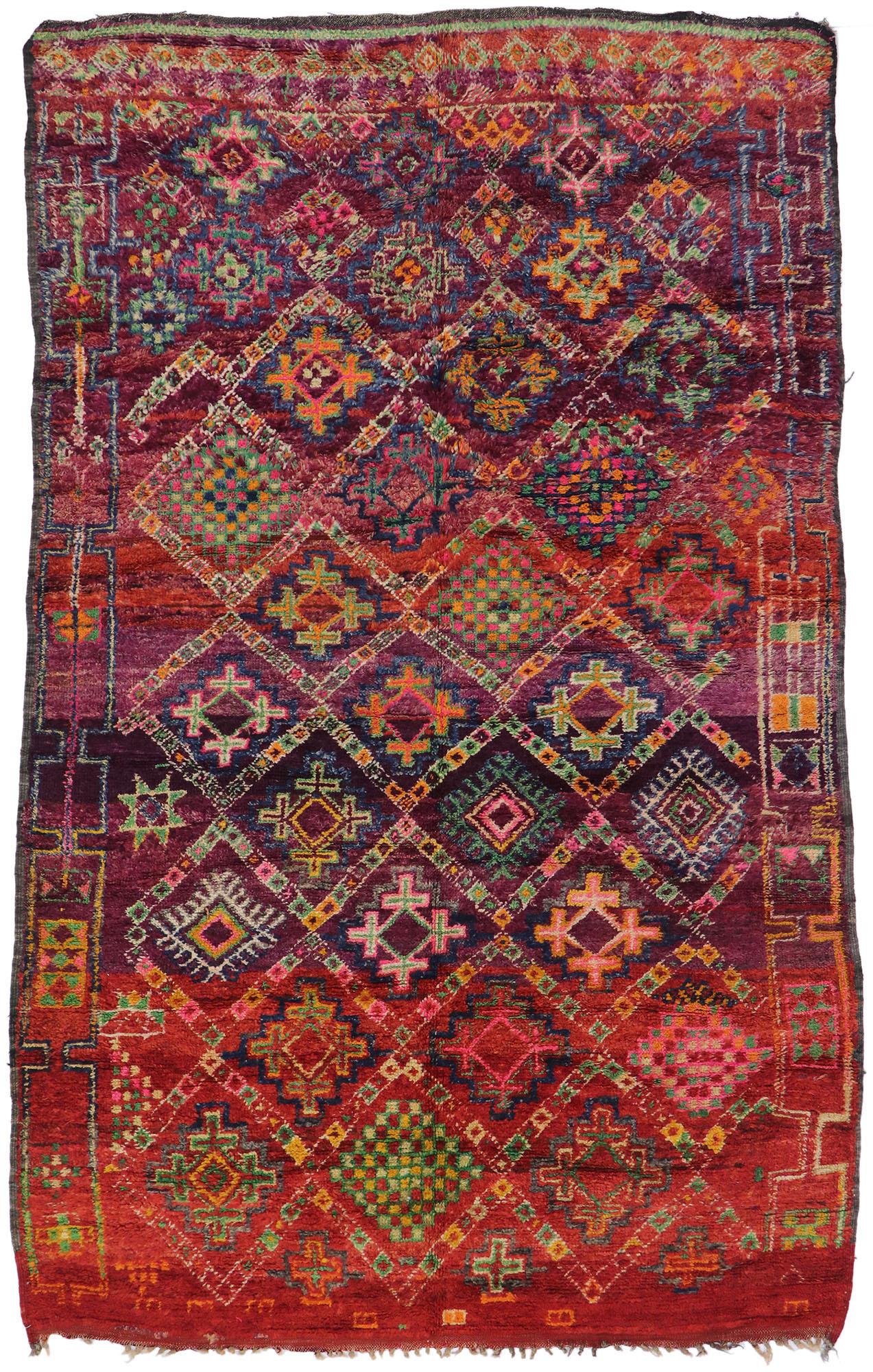 Vintage Berber Beni M'Guild Moroccan Rug with Bohemian Style 3