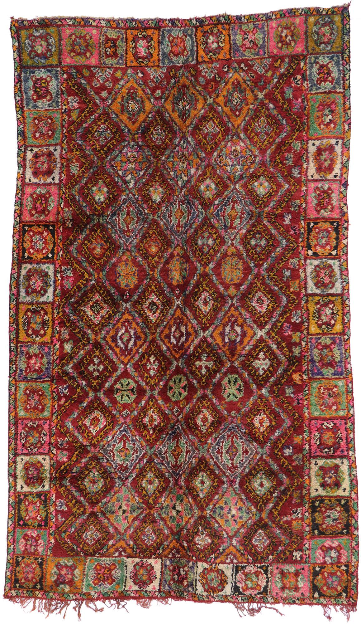 Vintage Berber Beni M'Guild Moroccan Rug with Bohemian Style For Sale 3