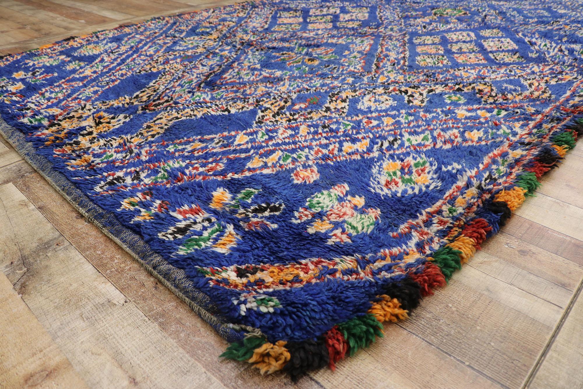 Wool Vintage Berber Beni M'Guild Moroccan Rug with Bohemian Tribal Style For Sale