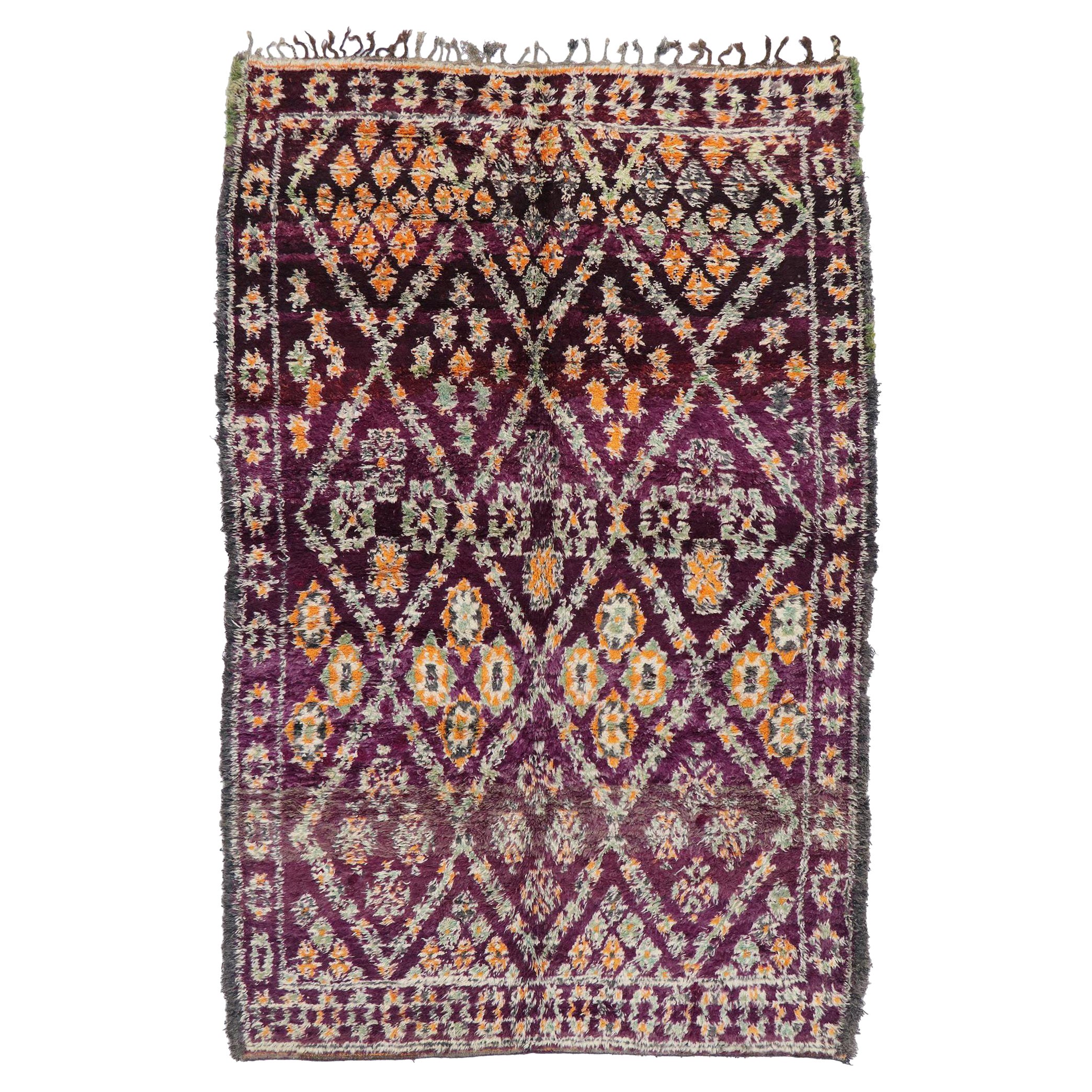 Alfombra Vintage Bereber Beni M'Guild Marroquí de Estilo Tribal Bohemio