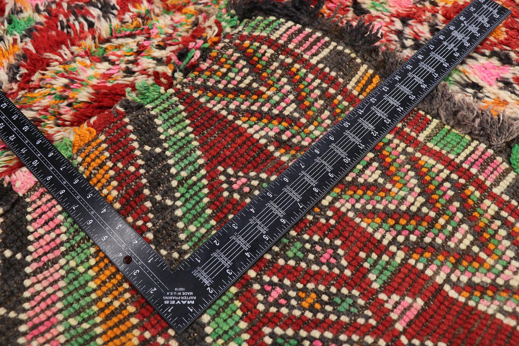 Marokkanischer Berber Beni M'guild-Teppich im Boho-Chic-Stil, Vintage im Zustand „Gut“ im Angebot in Dallas, TX