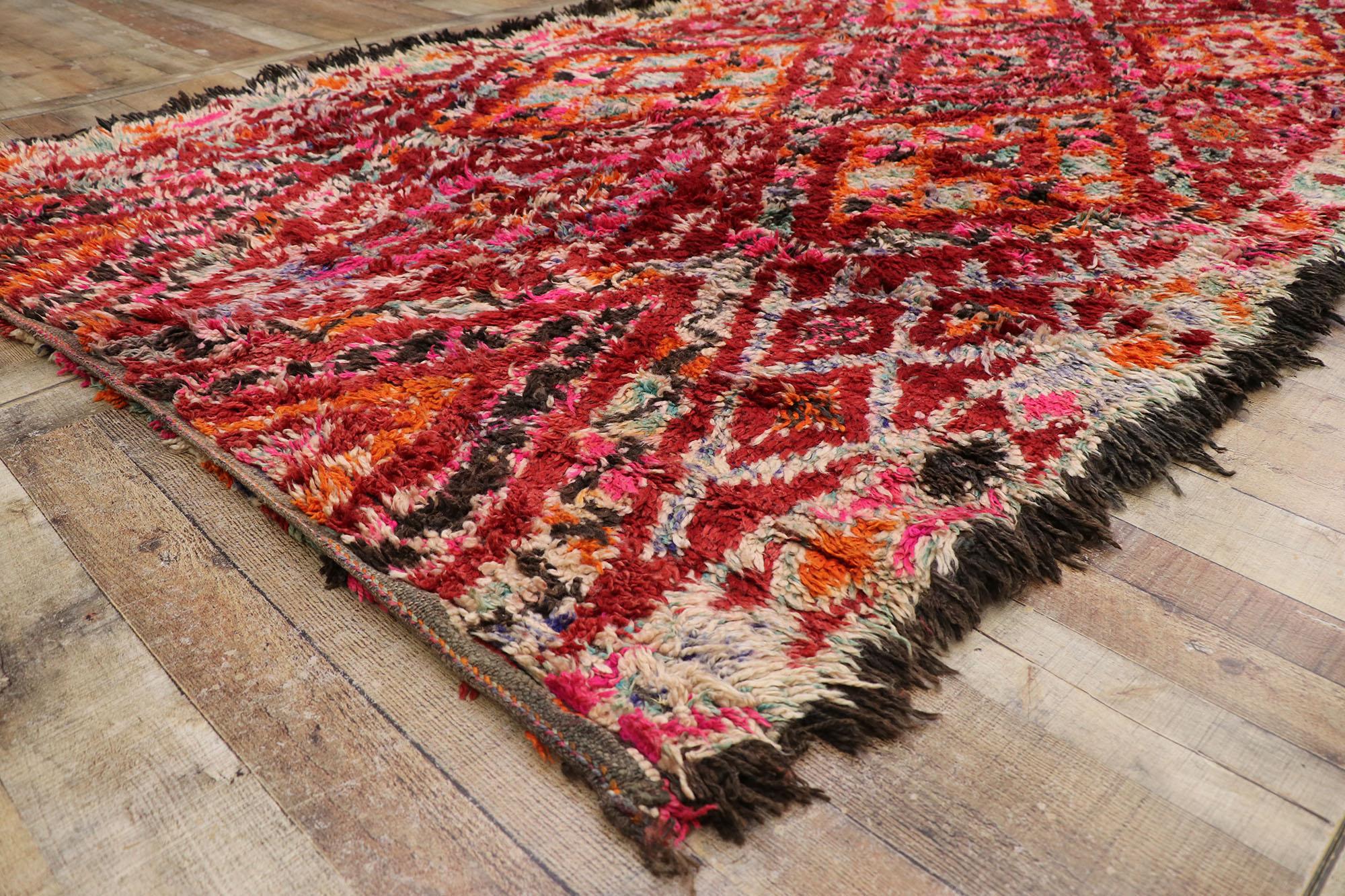 Marokkanischer Berber Beni M'Guild-Teppich im Boho-Chic-Stil, Vintage (20. Jahrhundert) im Angebot