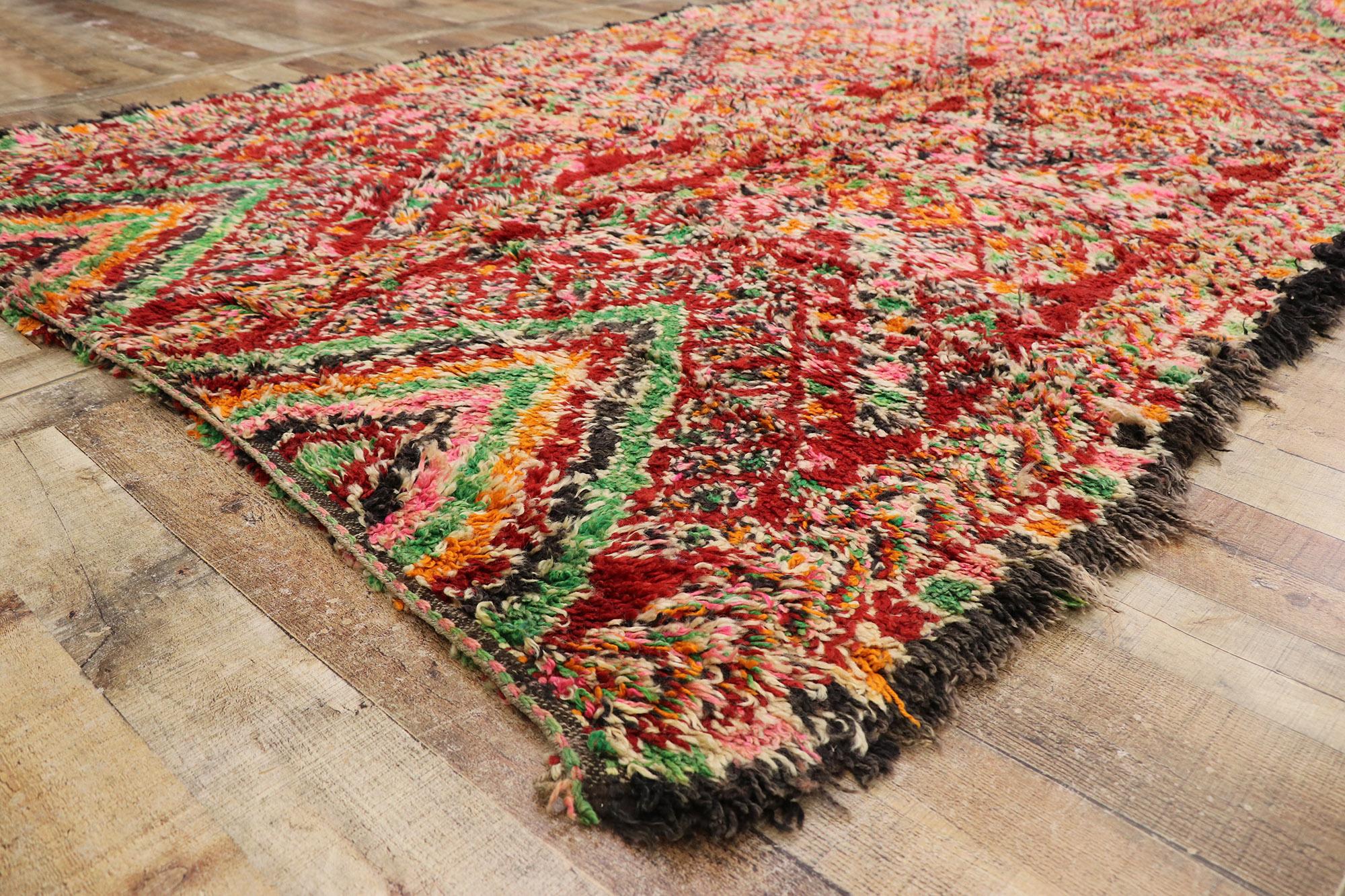 Wool Vintage Berber Beni M'guild Moroccan Rug with Boho Chic Tribal Style For Sale