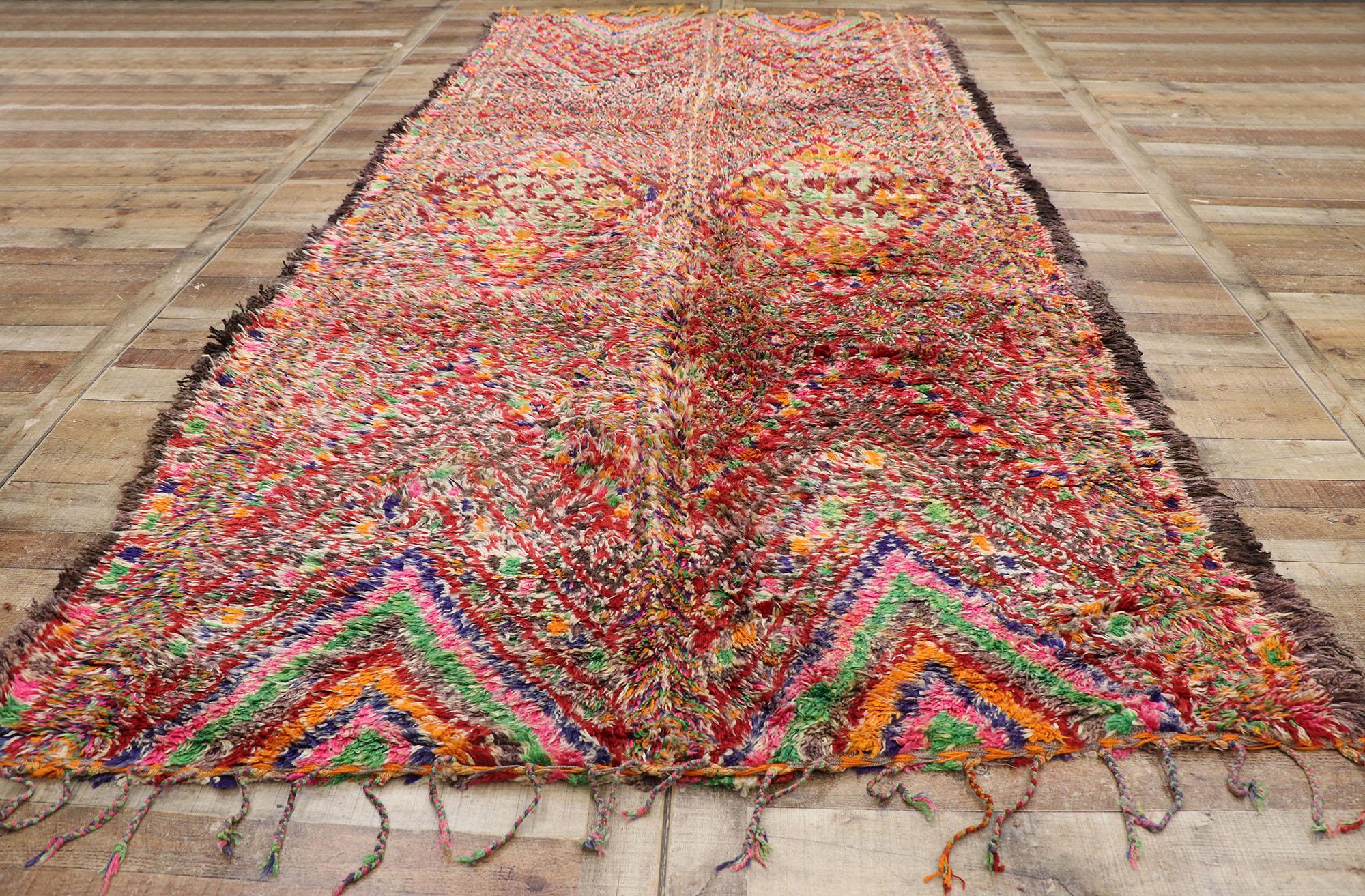 Vintage Berber Beni M'Guild Moroccan Rug with Boho Chic Tribal Style For Sale 1