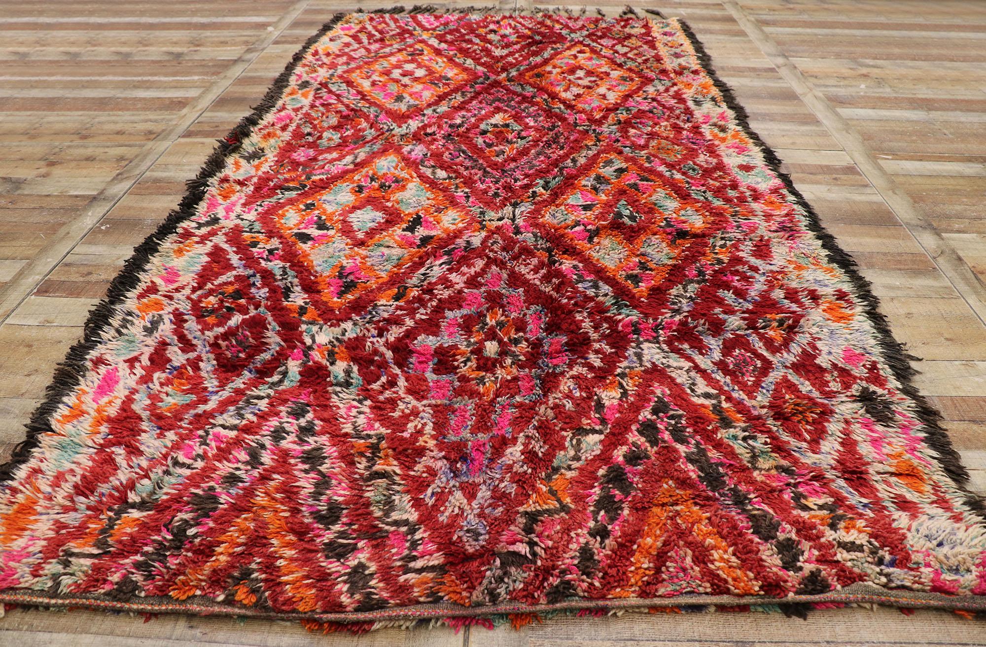 Marokkanischer Berber Beni M'Guild-Teppich im Boho-Chic-Stil, Vintage (Wolle) im Angebot