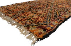 1980's Berber Beni M'Guild Moroccan Carpet with Modern Style