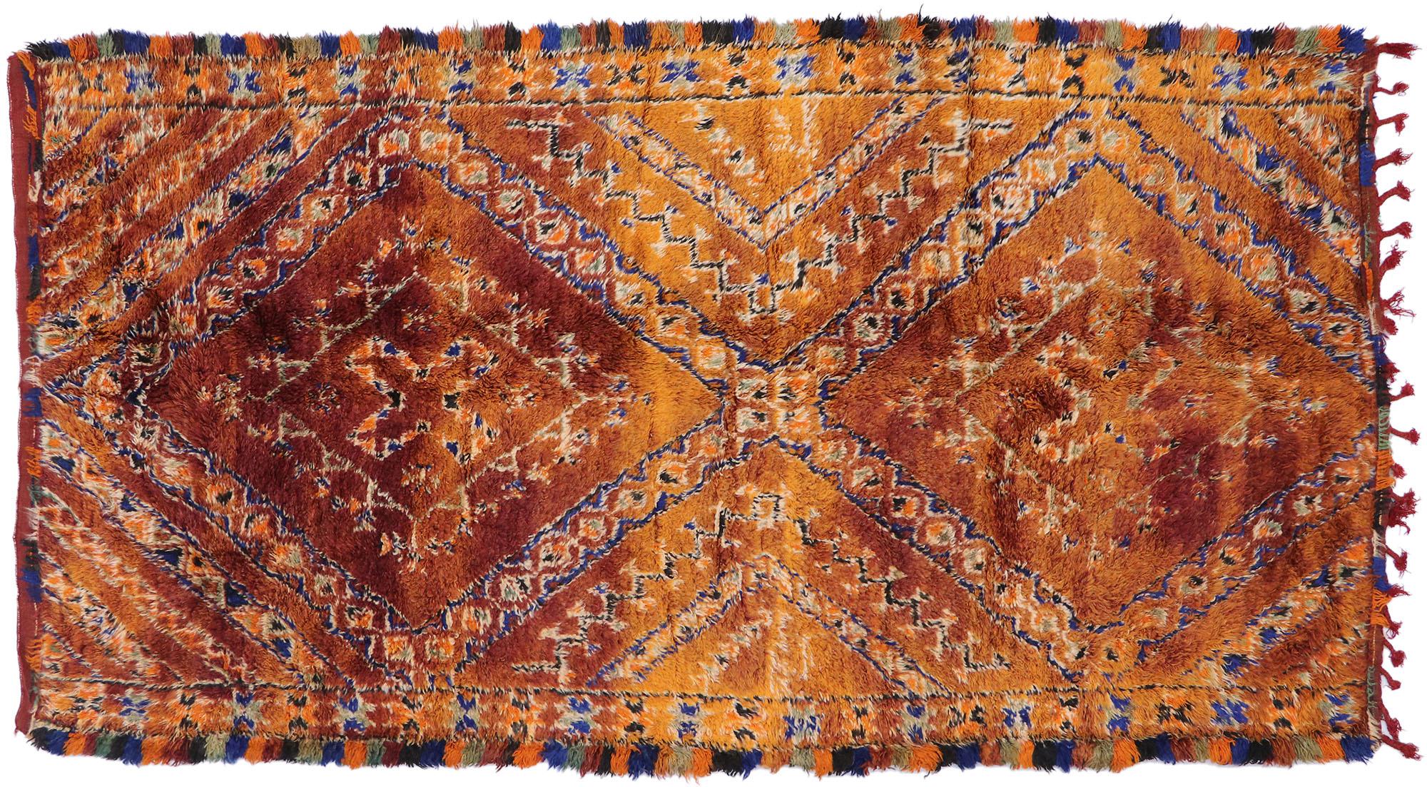 Tapis berbère marocain Beni M'Guild vintage de style moderne du milieu du siècle dernier en vente 1