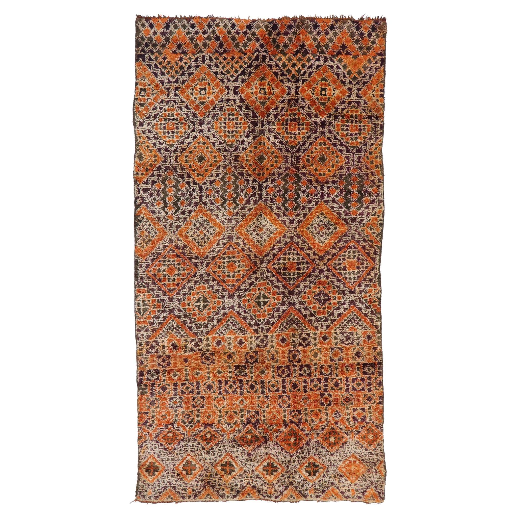 Vintage Berber Moroccan Kilim Rug with Modern Cabin Style, Flatweave