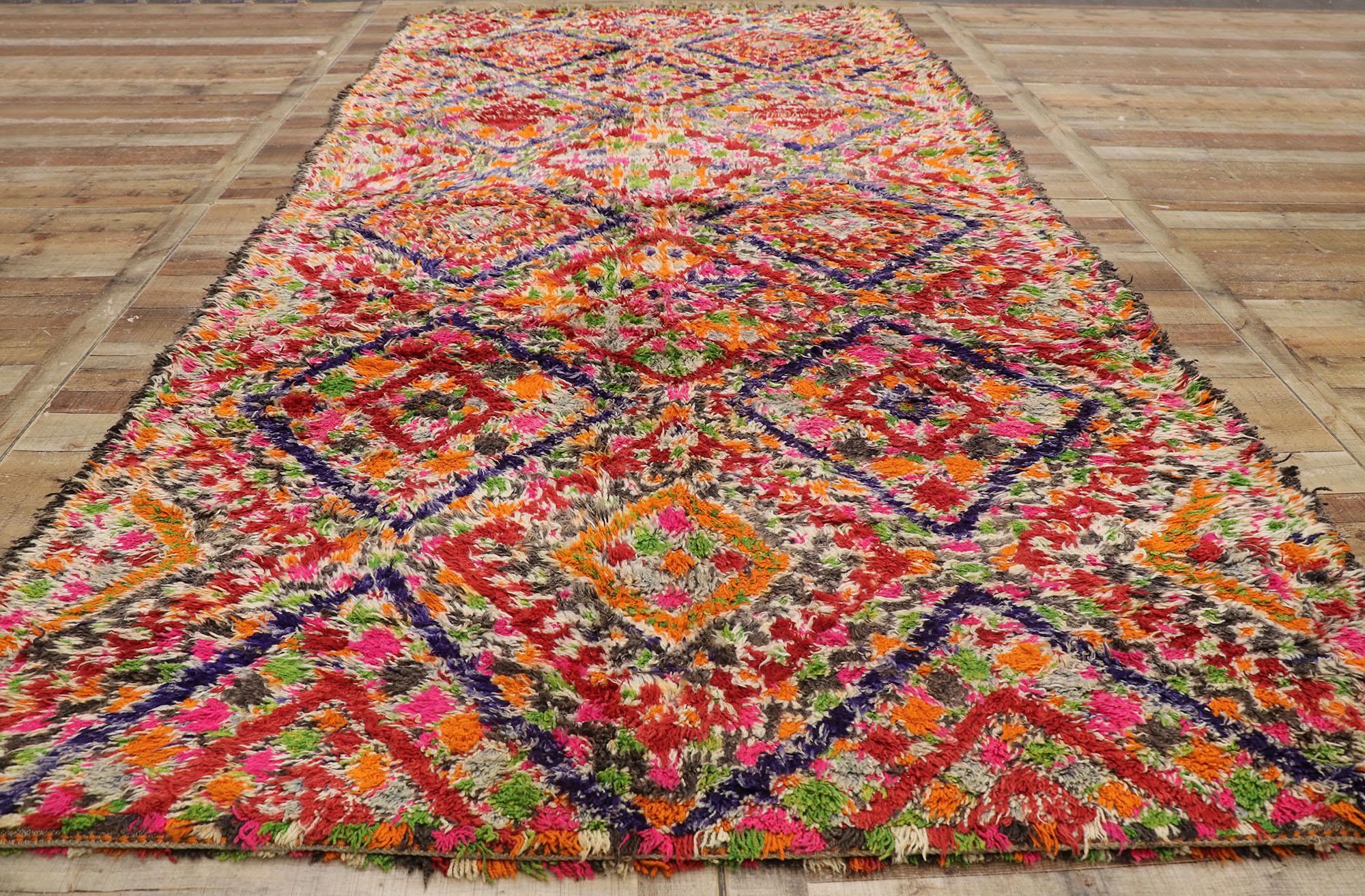 Vintage Berber Beni M'Guild Moroccan Rug with Mid-Century Modern Tribal Style For Sale 1