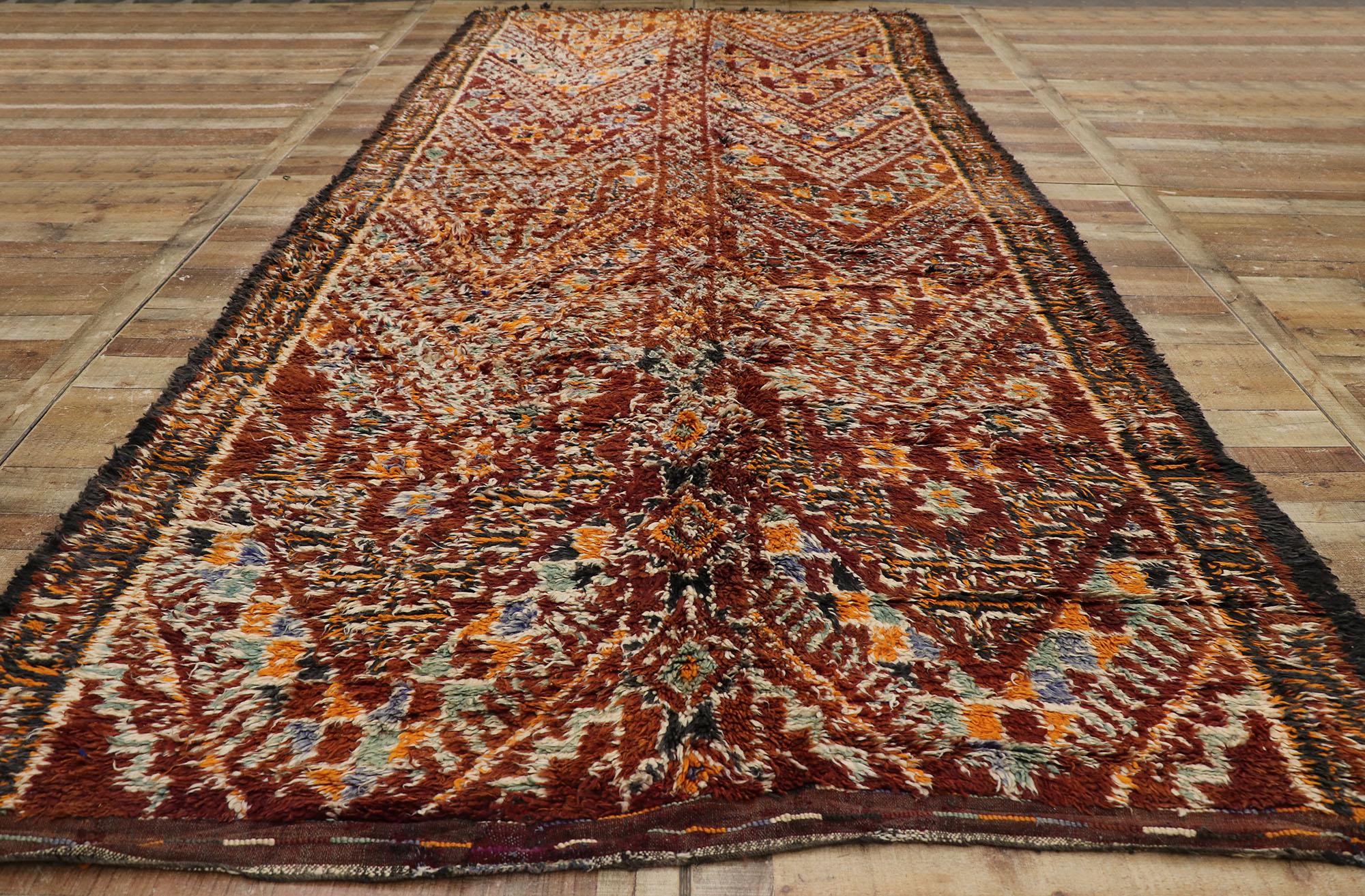 Vintage Berber Beni M'Guild Moroccan Rug with Tribal Style For Sale 1