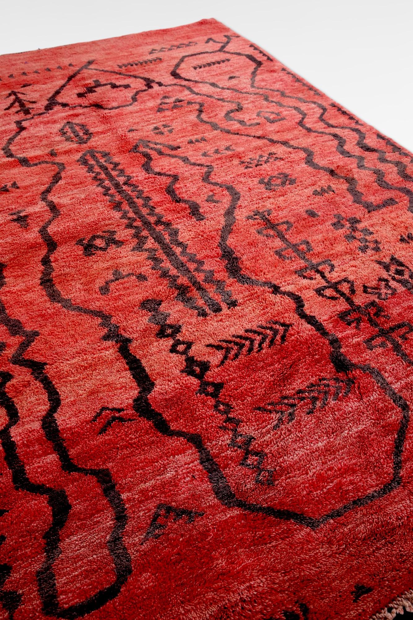 Tribal Vintage Berber Beni Mrirt Moroccan Rug For Sale