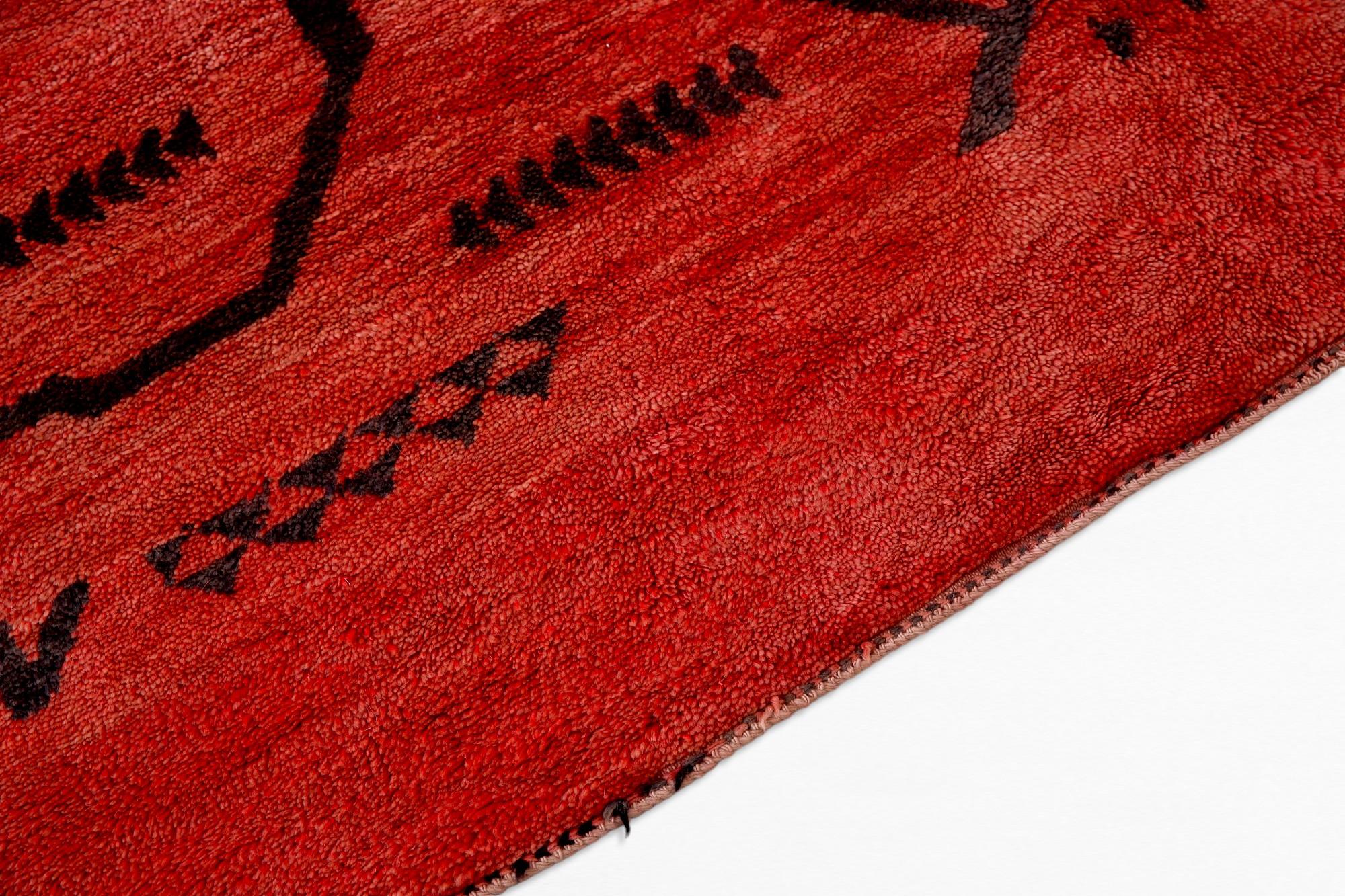 Hand-Knotted Vintage Berber Beni Mrirt Moroccan Rug For Sale