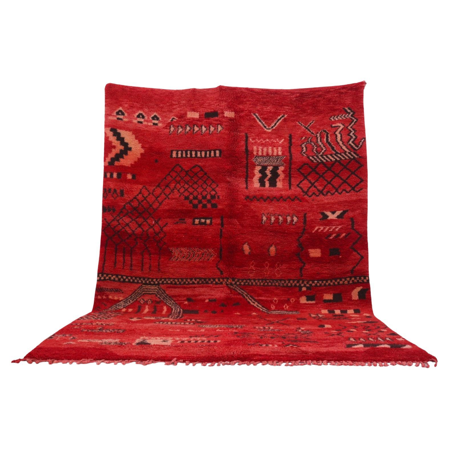 Vintage Berber Beni Mrirt Marokkanischer Teppich im Angebot