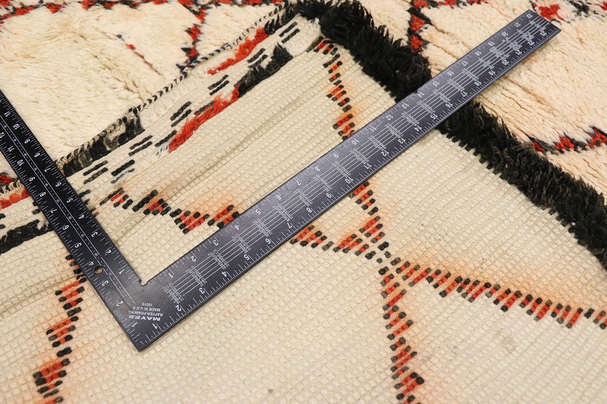 Noué à la main Tapis berbère marocain Beni Ourain vintage